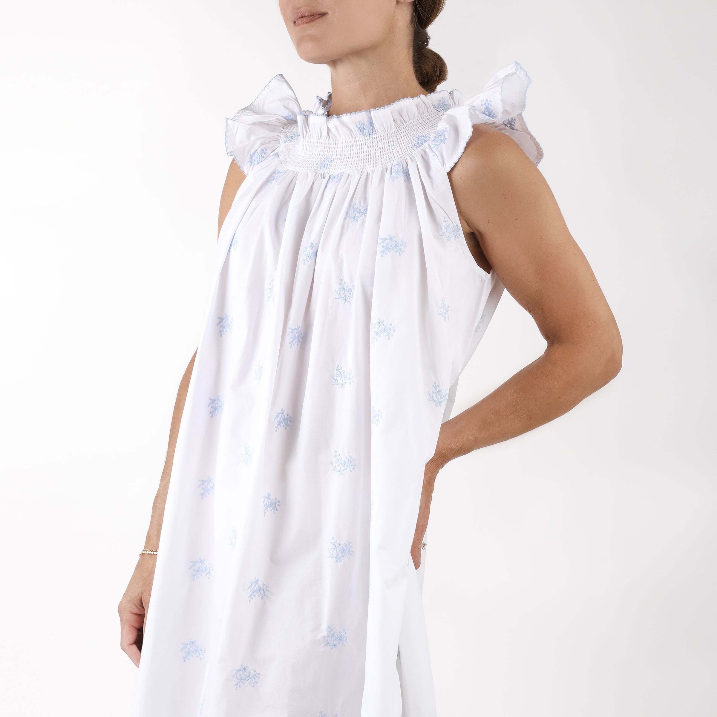 NANCY COTTON EMBROIDERED NIGHTGOWN