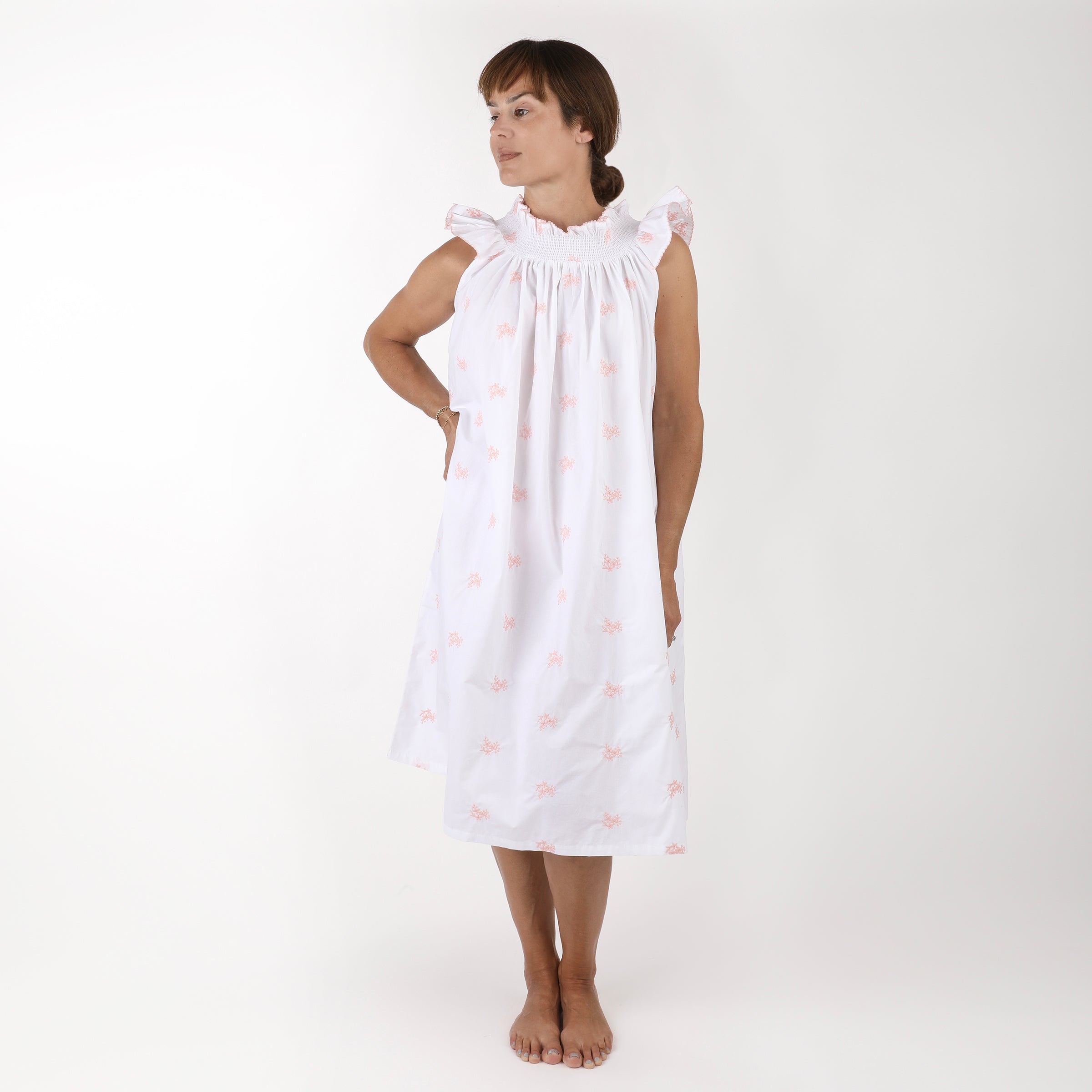 NANCY COTTON EMBROIDERED NIGHTGOWN