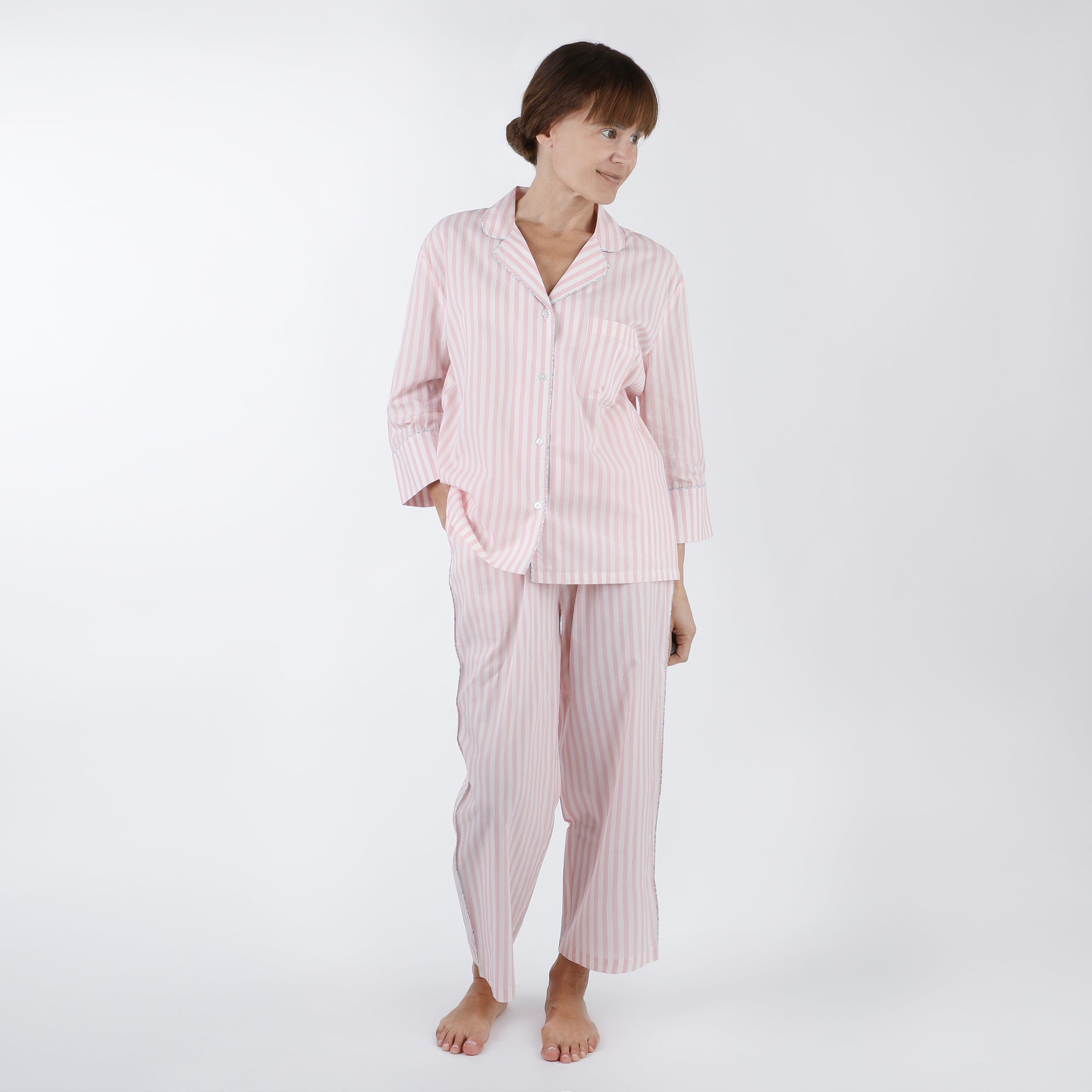 CLASSIC COTTON STRIPED CAPRI PAJAMAS