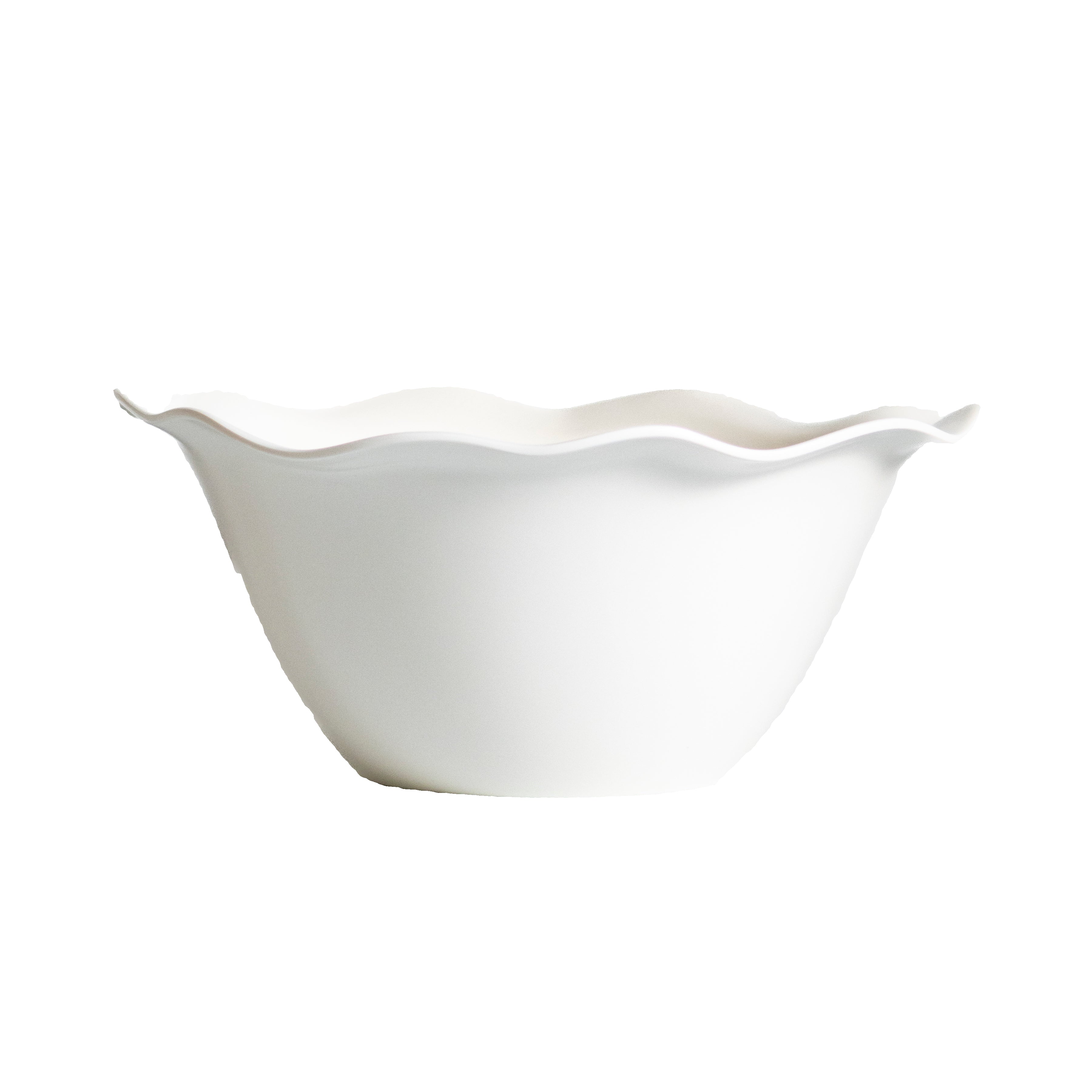 White ceramic bowl on a white background