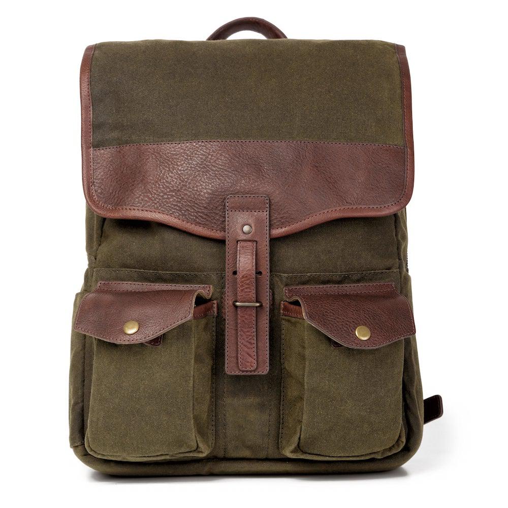 Campaign Waxed Canvas Backpack Smoke-Brown