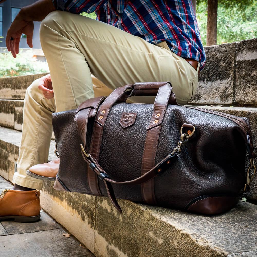 Theodore Leather Weekender Duffle Bag