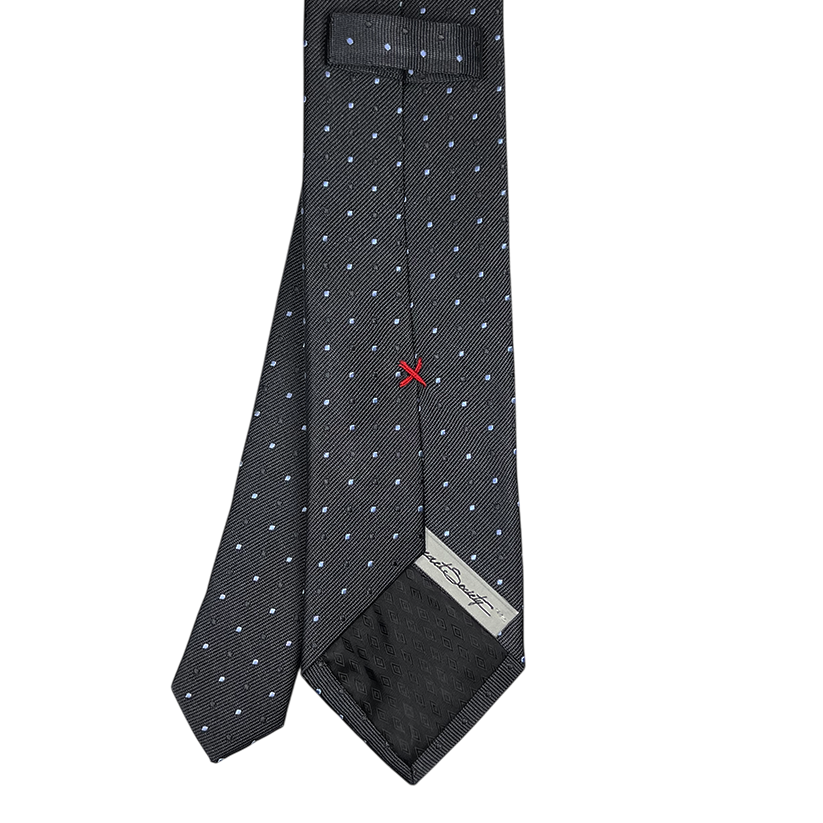 Tie - Char Navy w/ Dark Navy and Sky Dot Jacquard