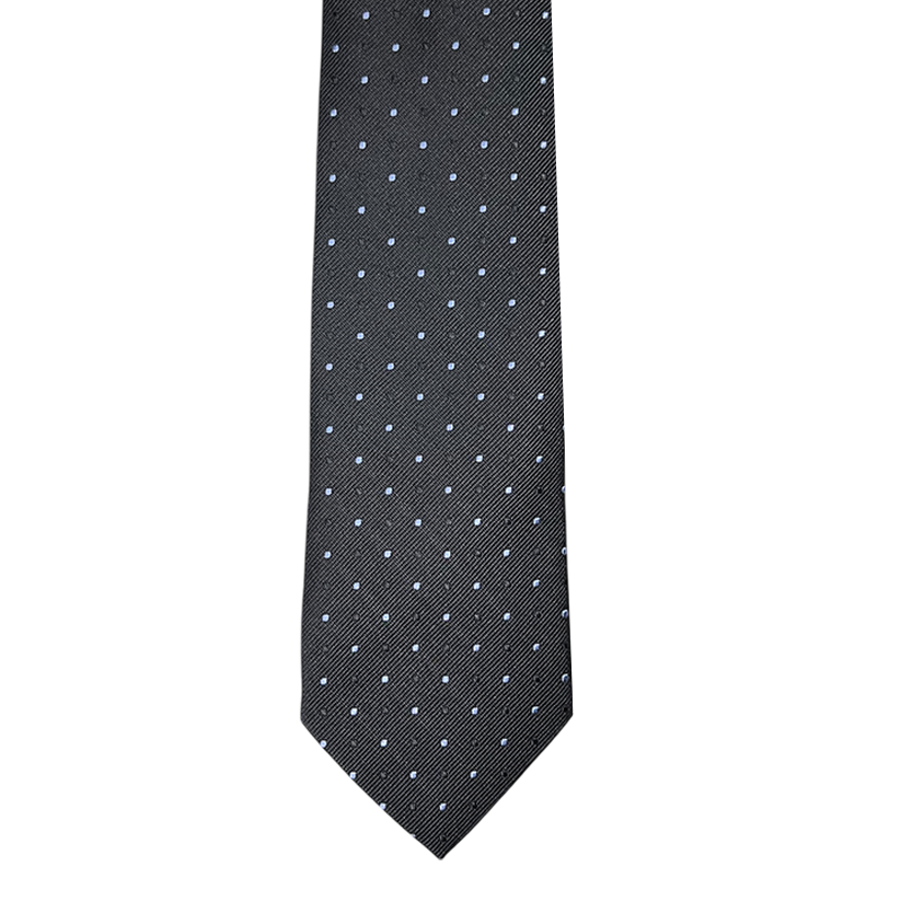 Tie - Char Navy w/ Dark Navy and Sky Dot Jacquard