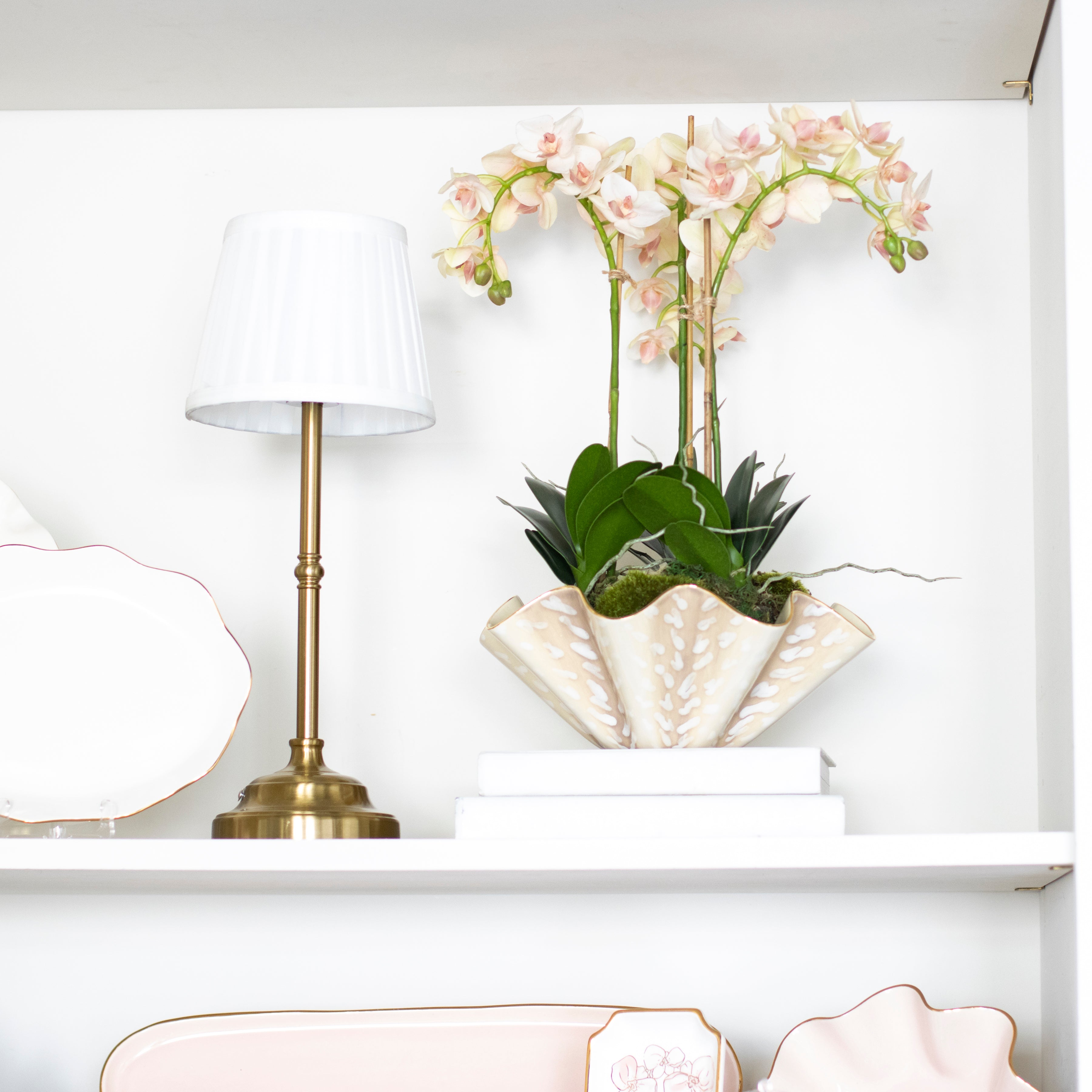 16" Faux Orchid Drop-In - Peach