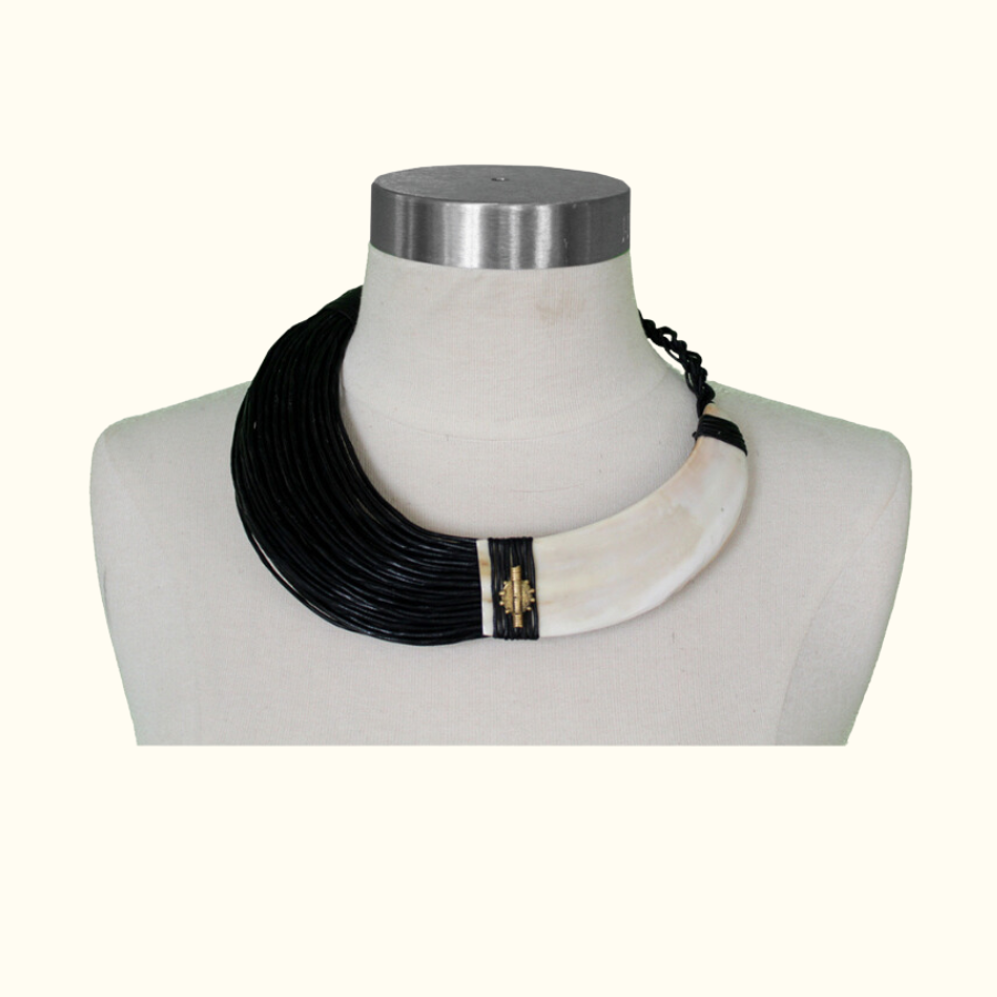 Bone and Leather Necklace
