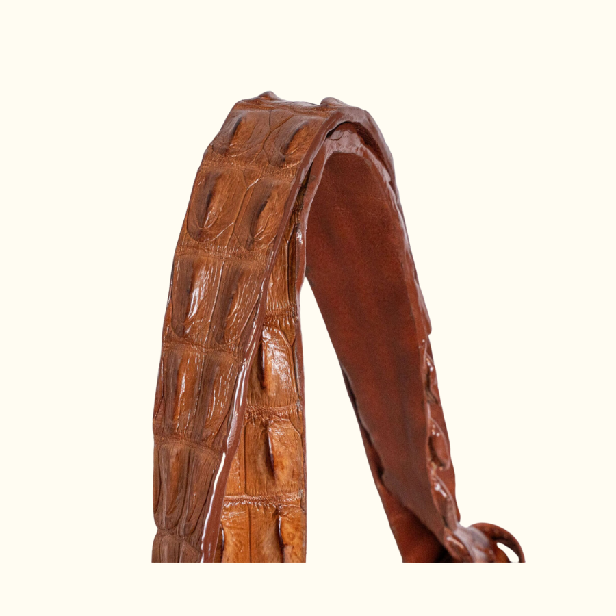 Petite Mont Rochelle Tote in Natural with Crocodile Tail Accent