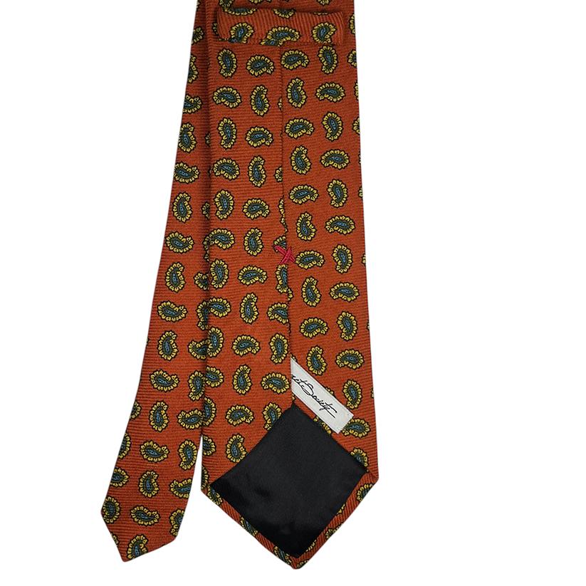 Tie - Orange Wool Challis Foulard