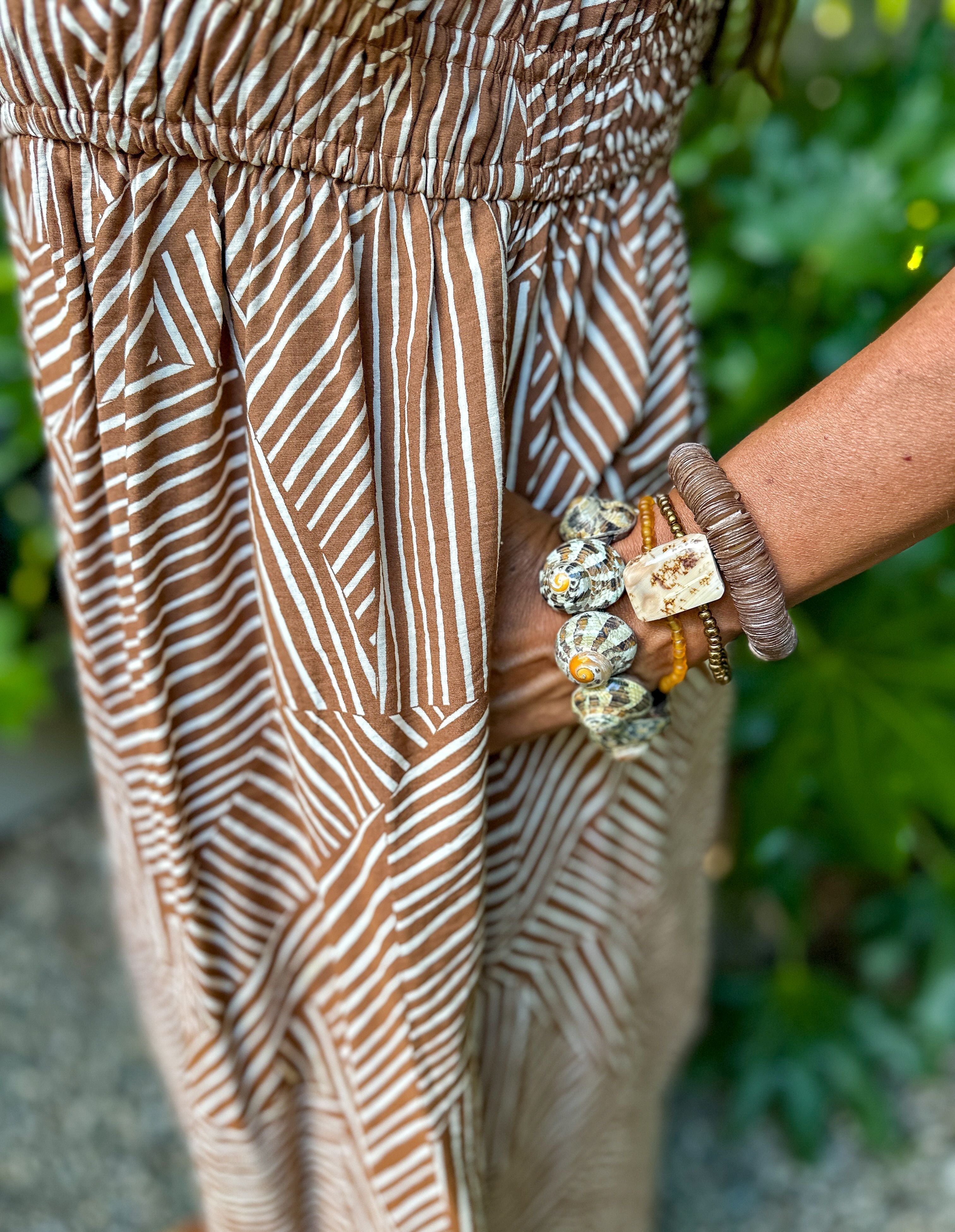 Shell Disc Bracelet | Brown
