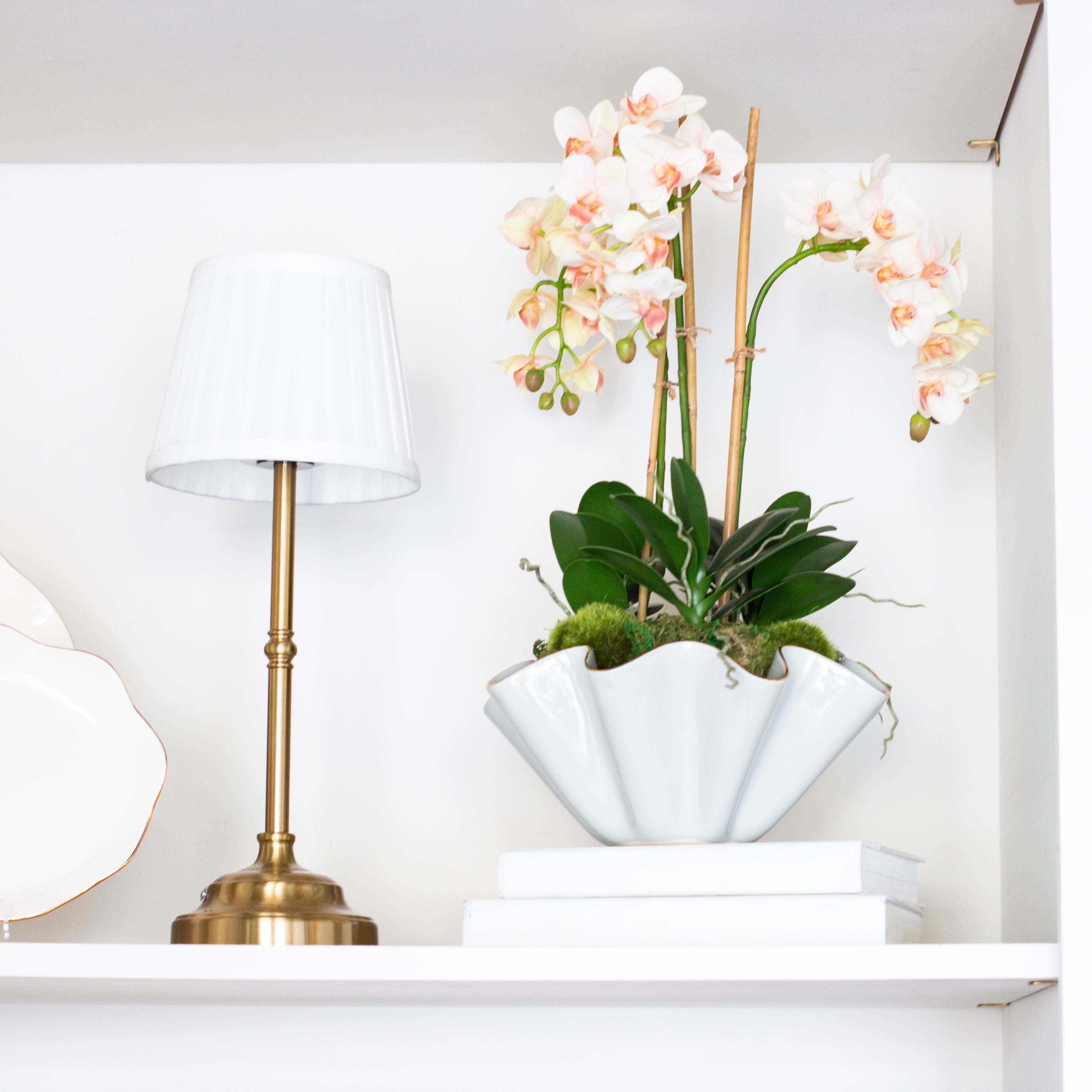 16" Faux Orchid Drop-In - Peach
