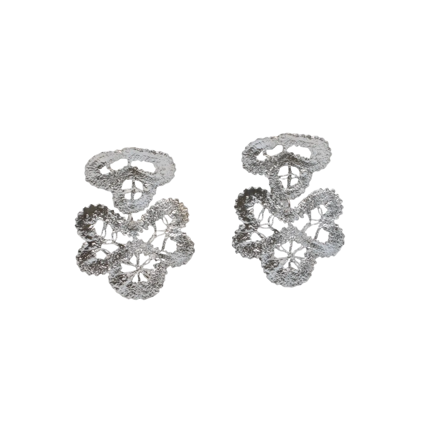 Silver Graduated Lace Earring