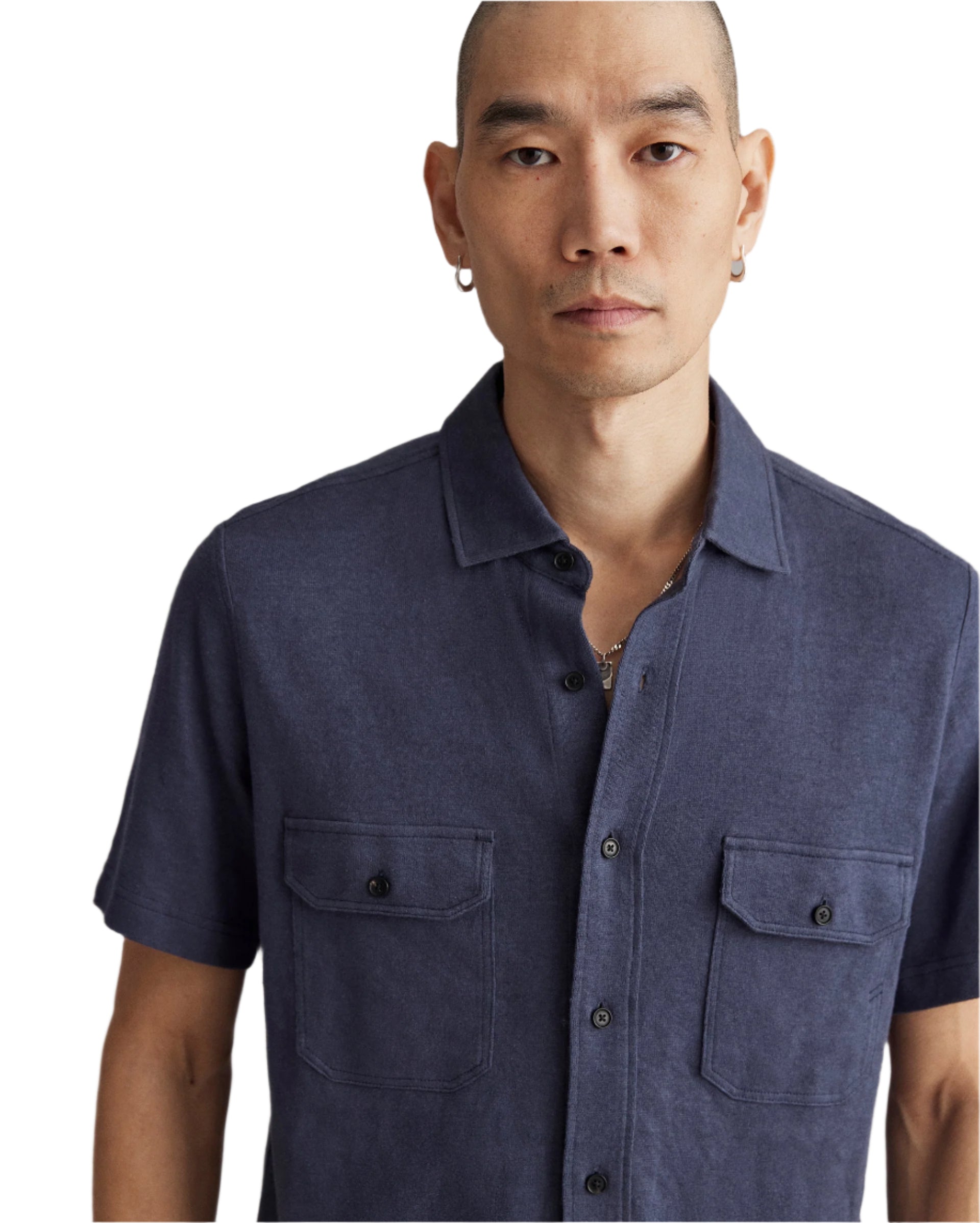 Short Sleeve Hemp Cotton Knit Shirt