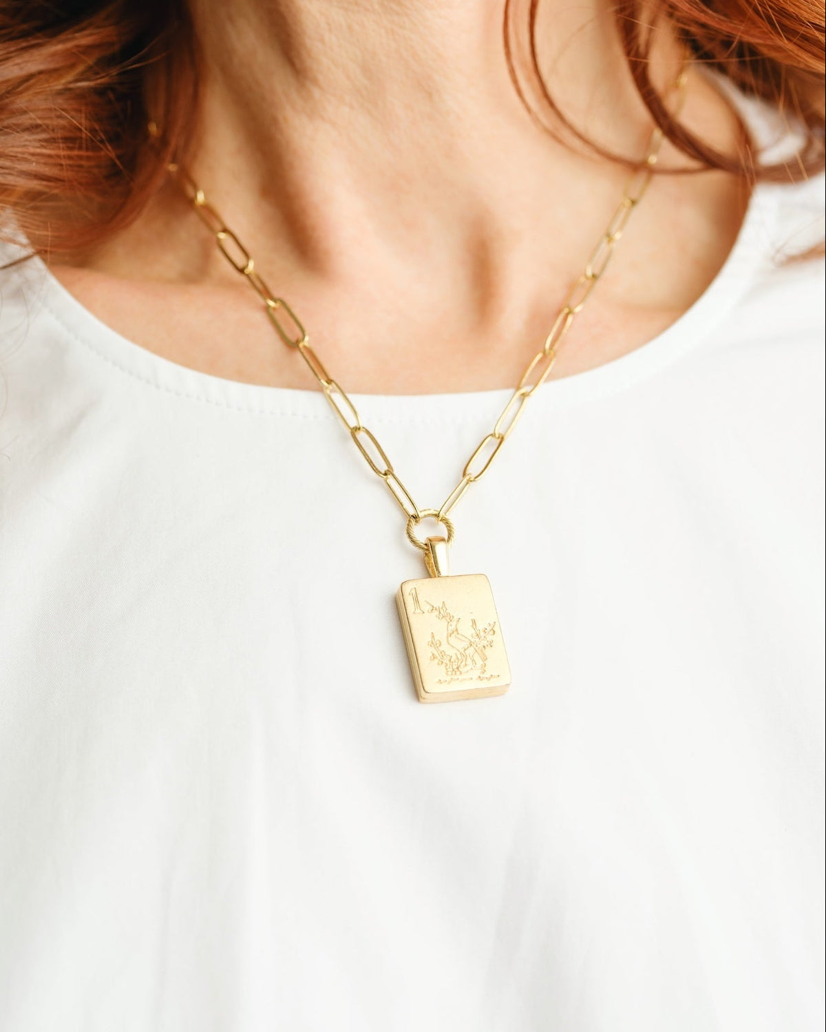 Bird Bam Mahjong Medium Paperclip Necklace