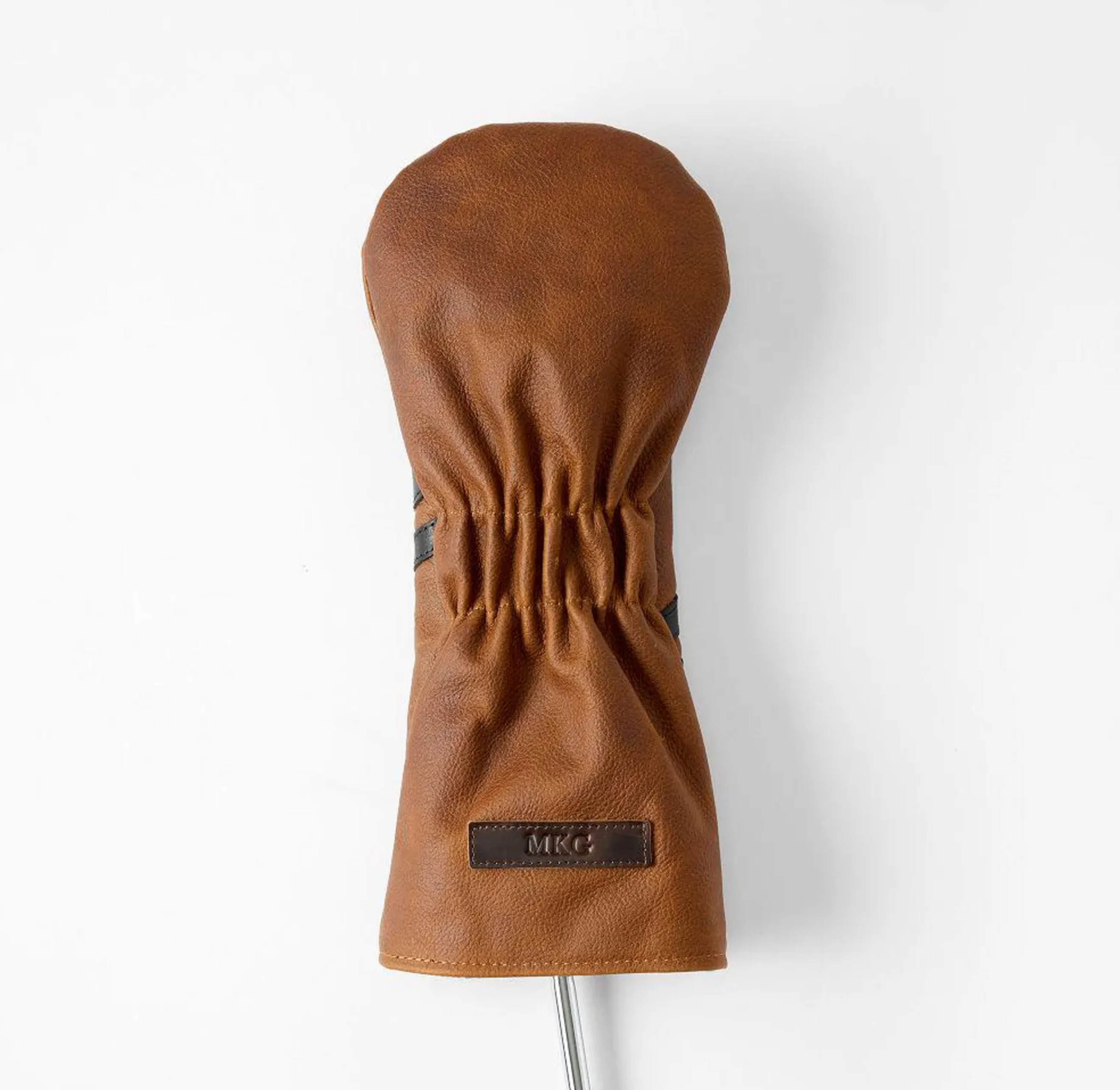 Americana Edition Leather Driver Head Cover in Chestnut with Black Trim
