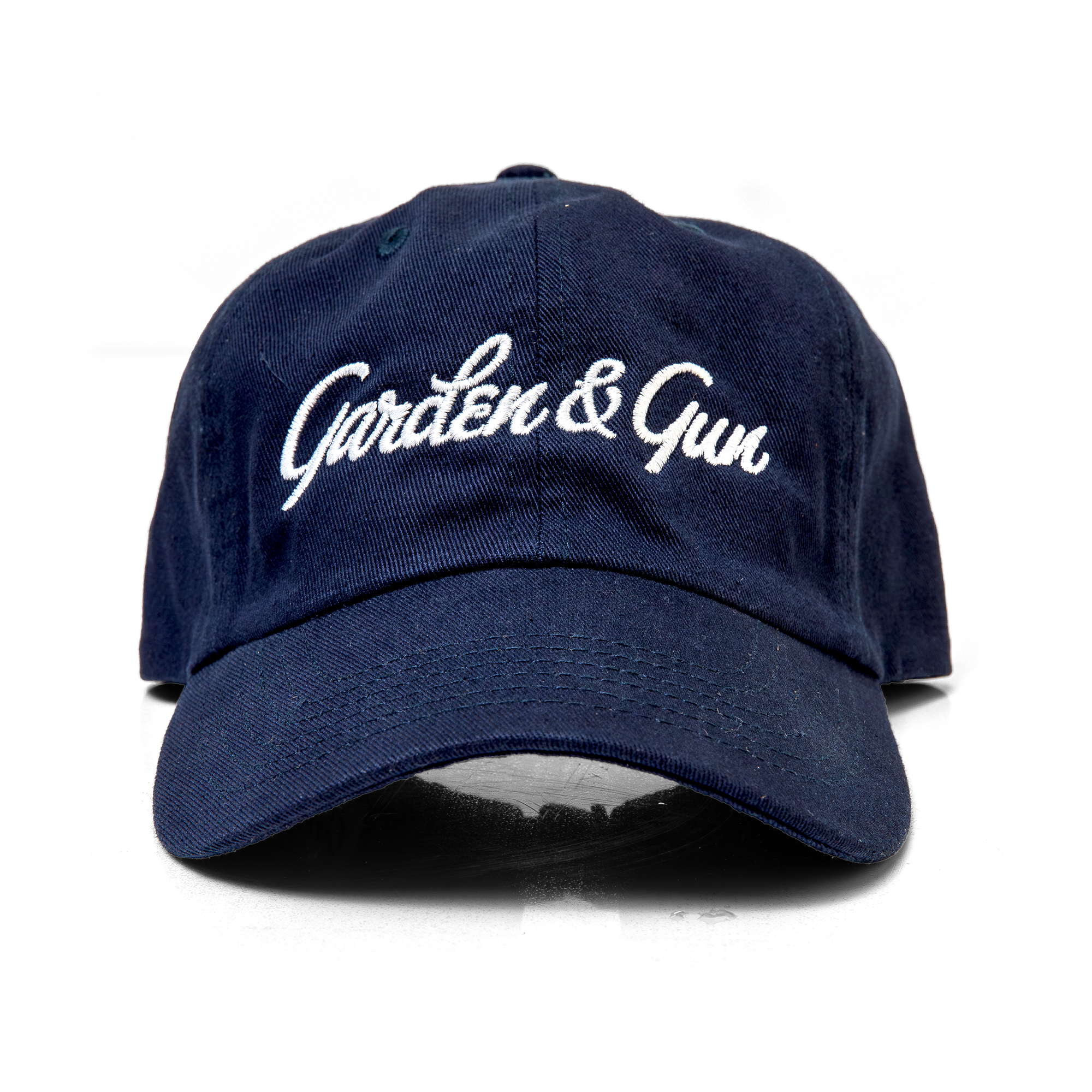 Navy blue cap with 'Garden & Gun' logo on a white background