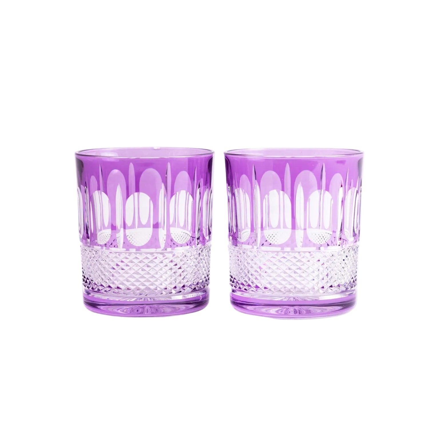The Bohemian Crystal Tumblers - Set of 2 Light Purple