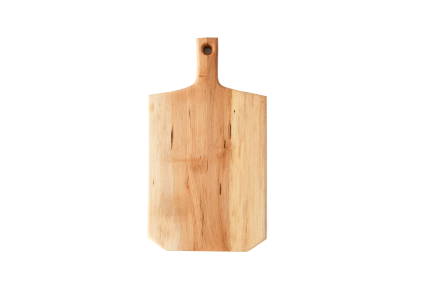 Wooden cutting board on a white background