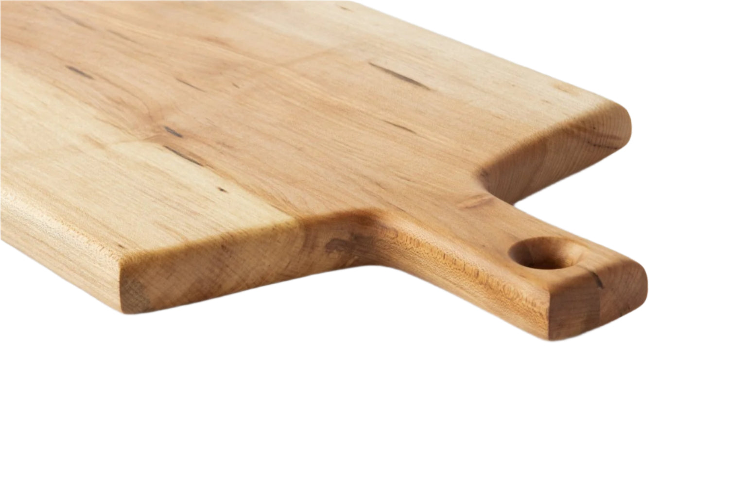 Wooden cutting board on a white background