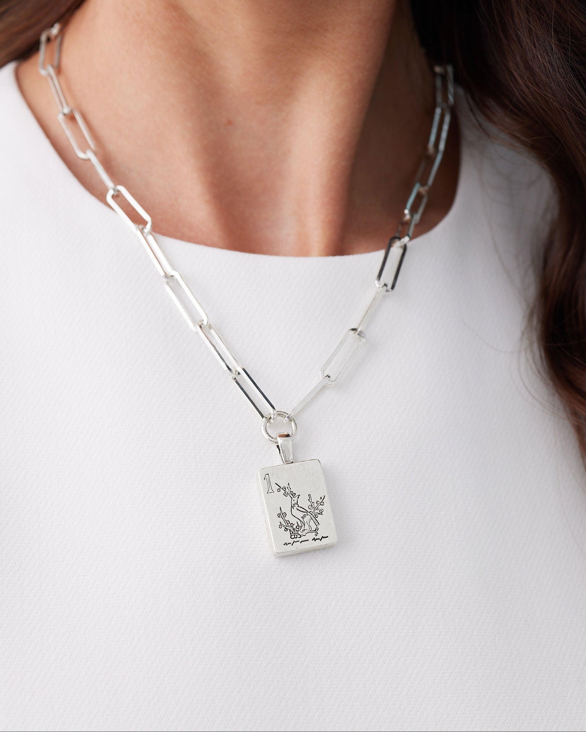 Bird Bam Mahjong Large Paperclip Necklace