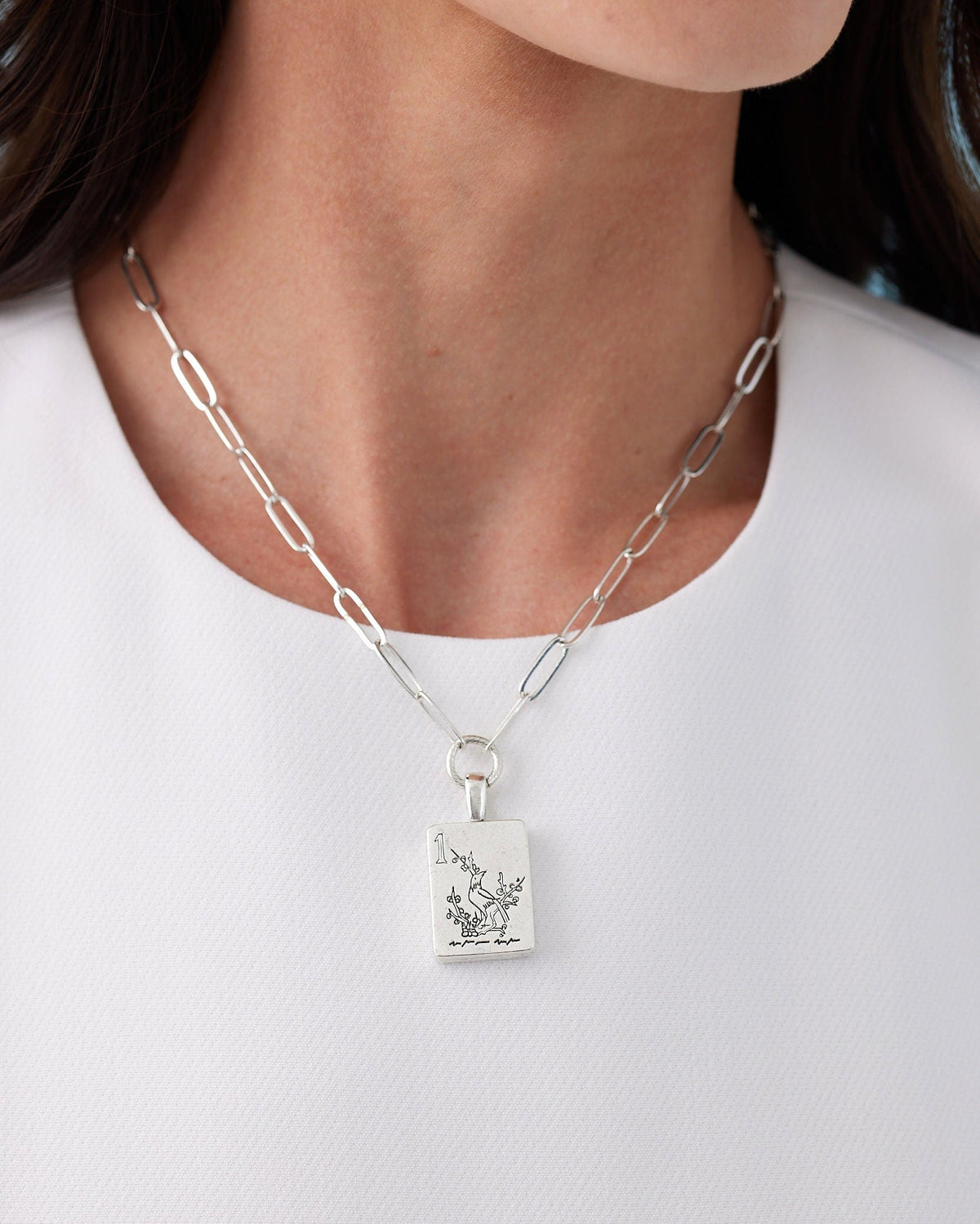 Bird Bam Mahjong Medium Paperclip Necklace