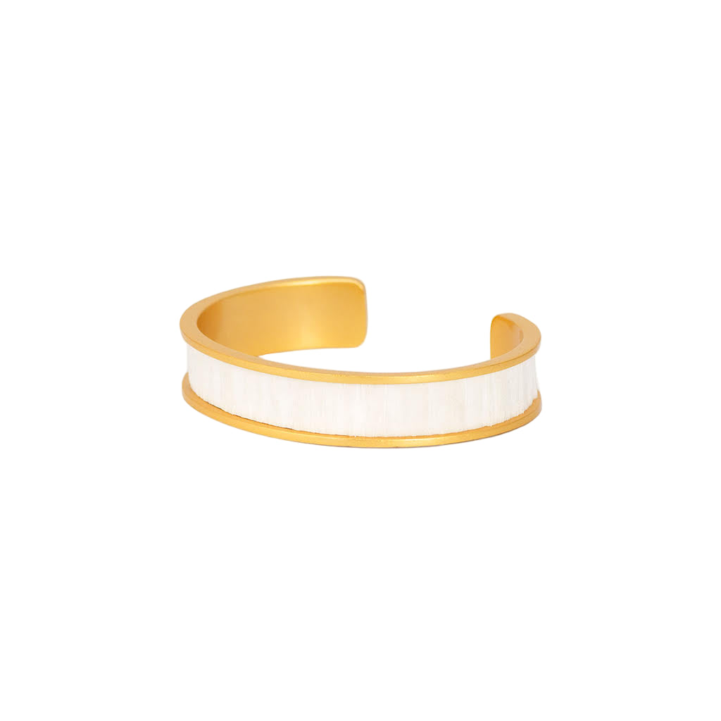 Gold and white bangle on a white background