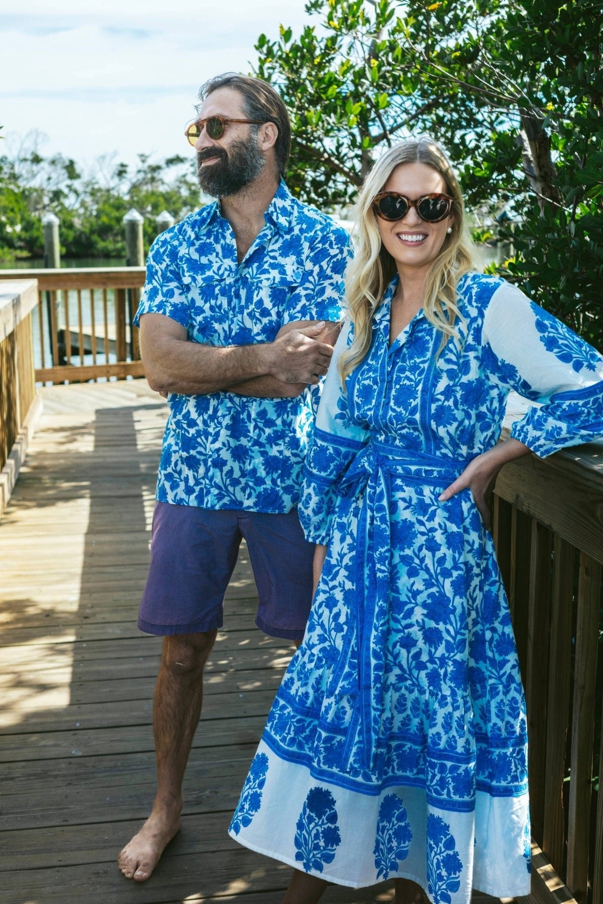SUE SARTOR Flounce | Capri Blue Vintage Lily