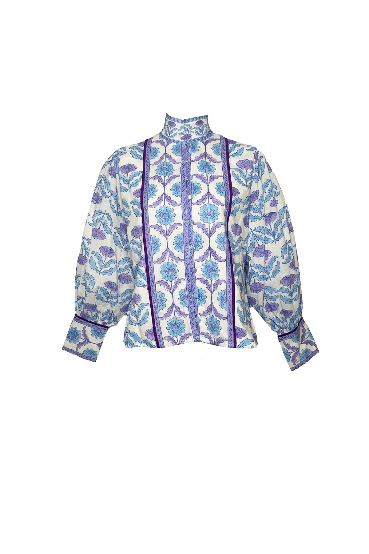 Boxy Balloon Sleeve Top | Periwinkle Daisy