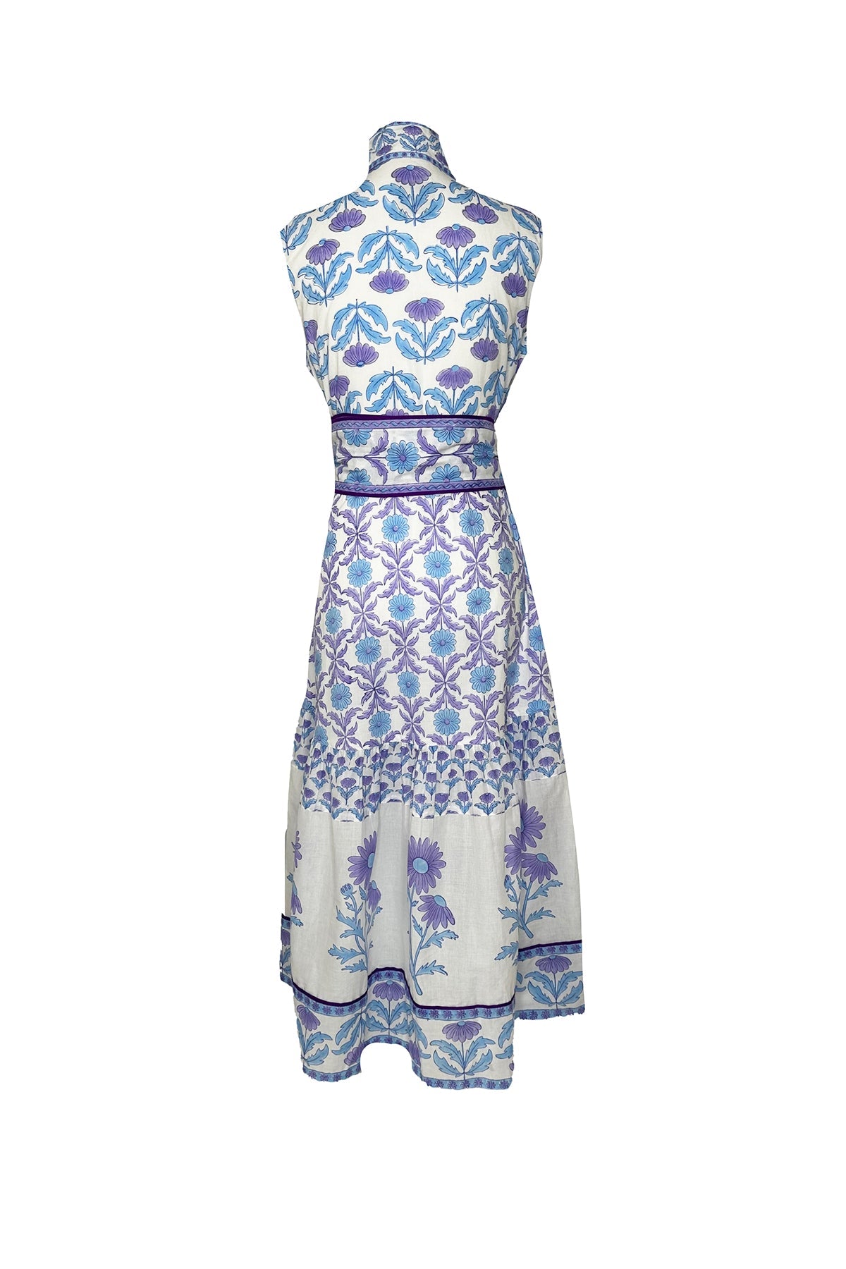 Sleeveless Sue Sartor Flounce in Periwinkle Daisy