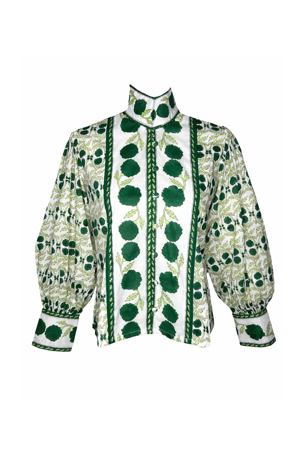 Boxy Balloon Sleeve Top | Emerald Green SUE SARTOR Marigold