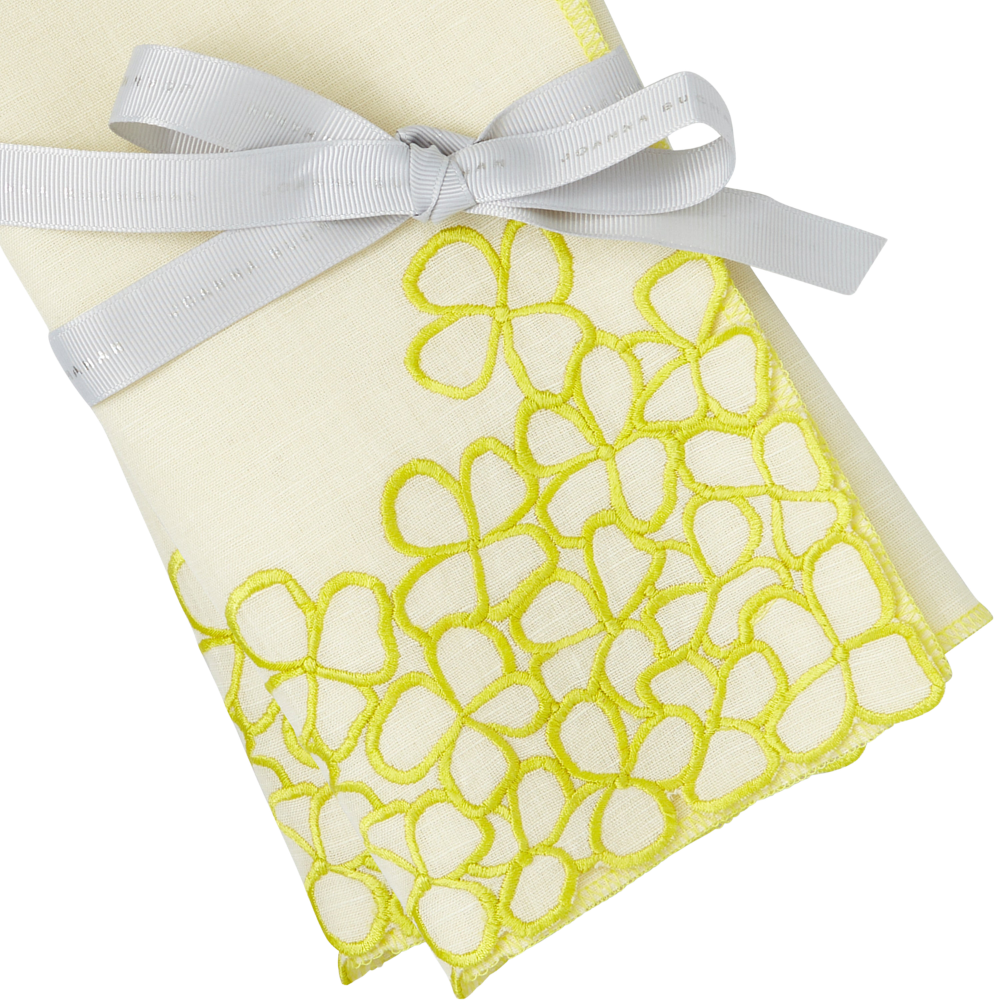 Hydrangea Dinner Napkins in Citrus