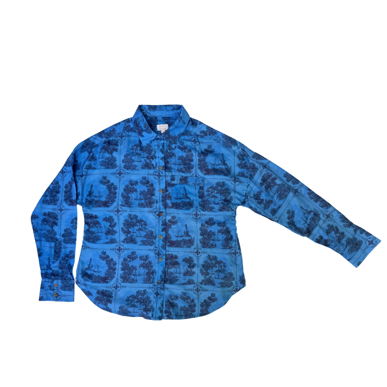 Maeve Buttondown Shirt - Dark Blue Sailor's Tile