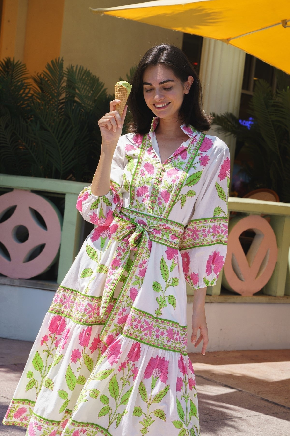 SUE SARTOR Flounce | Watermelon Dahlia