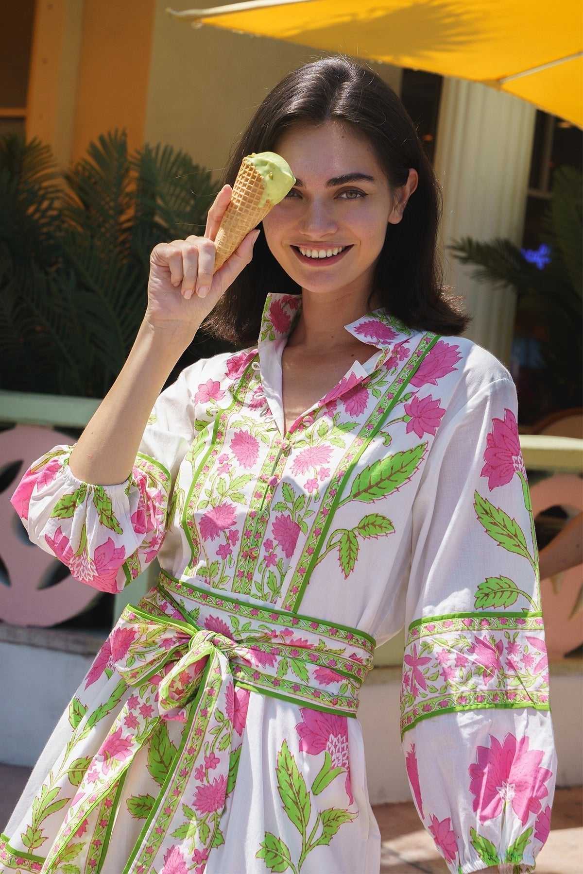 Sue Sartor Flounce in Watermelon Dahlia