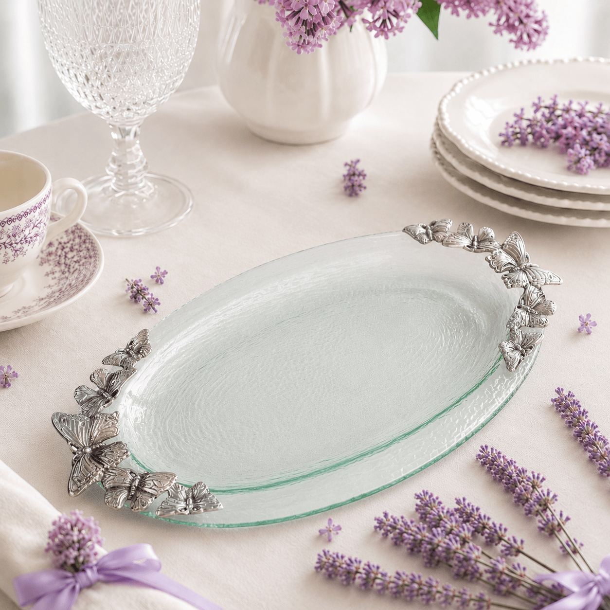 Butterfly Glass Platter