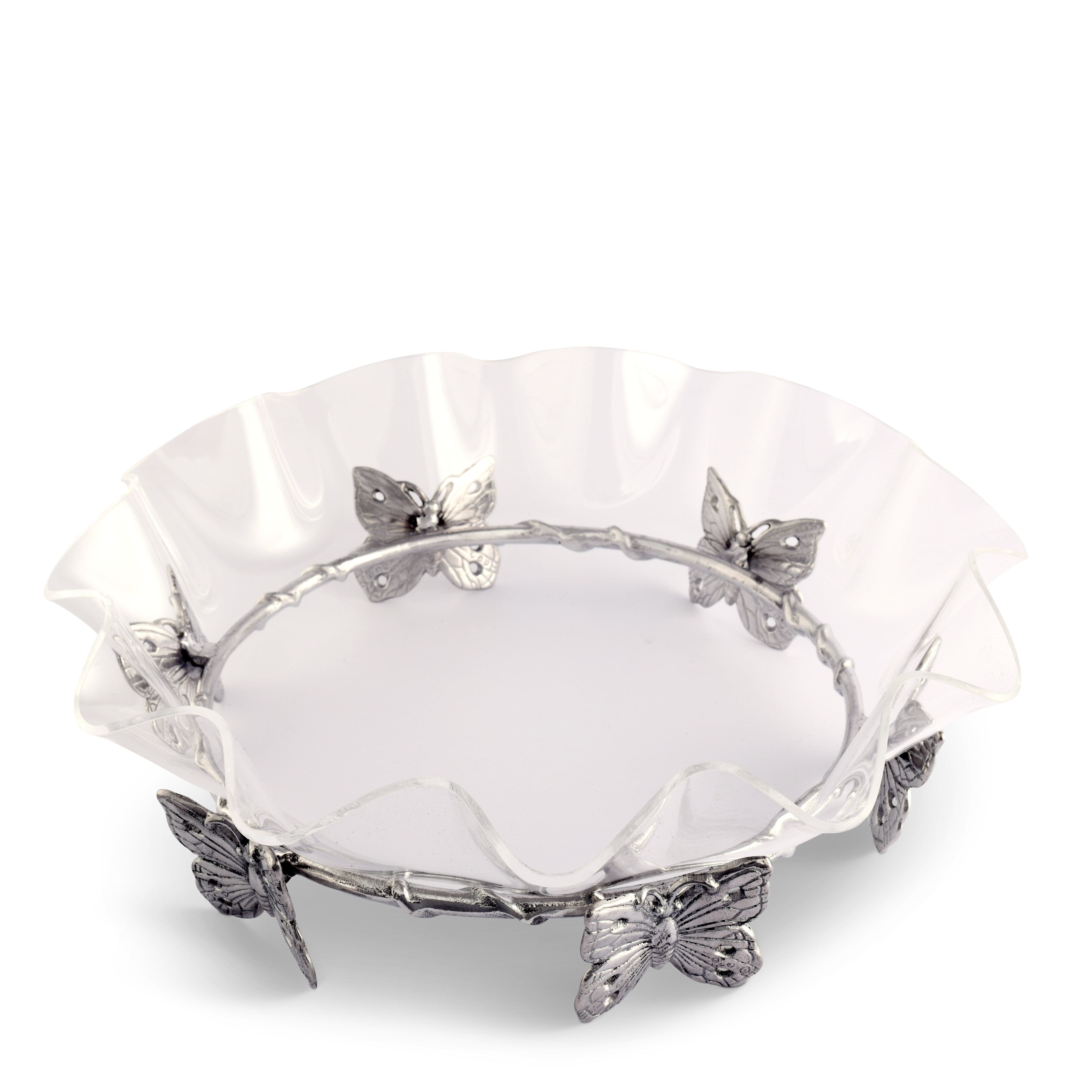 Butterfly Stand Acrylic Bowl 16