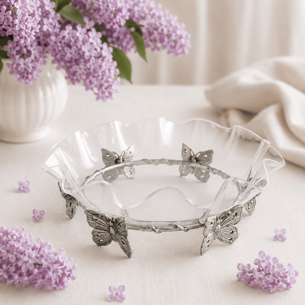 Butterfly Stand Acrylic Bowl 16