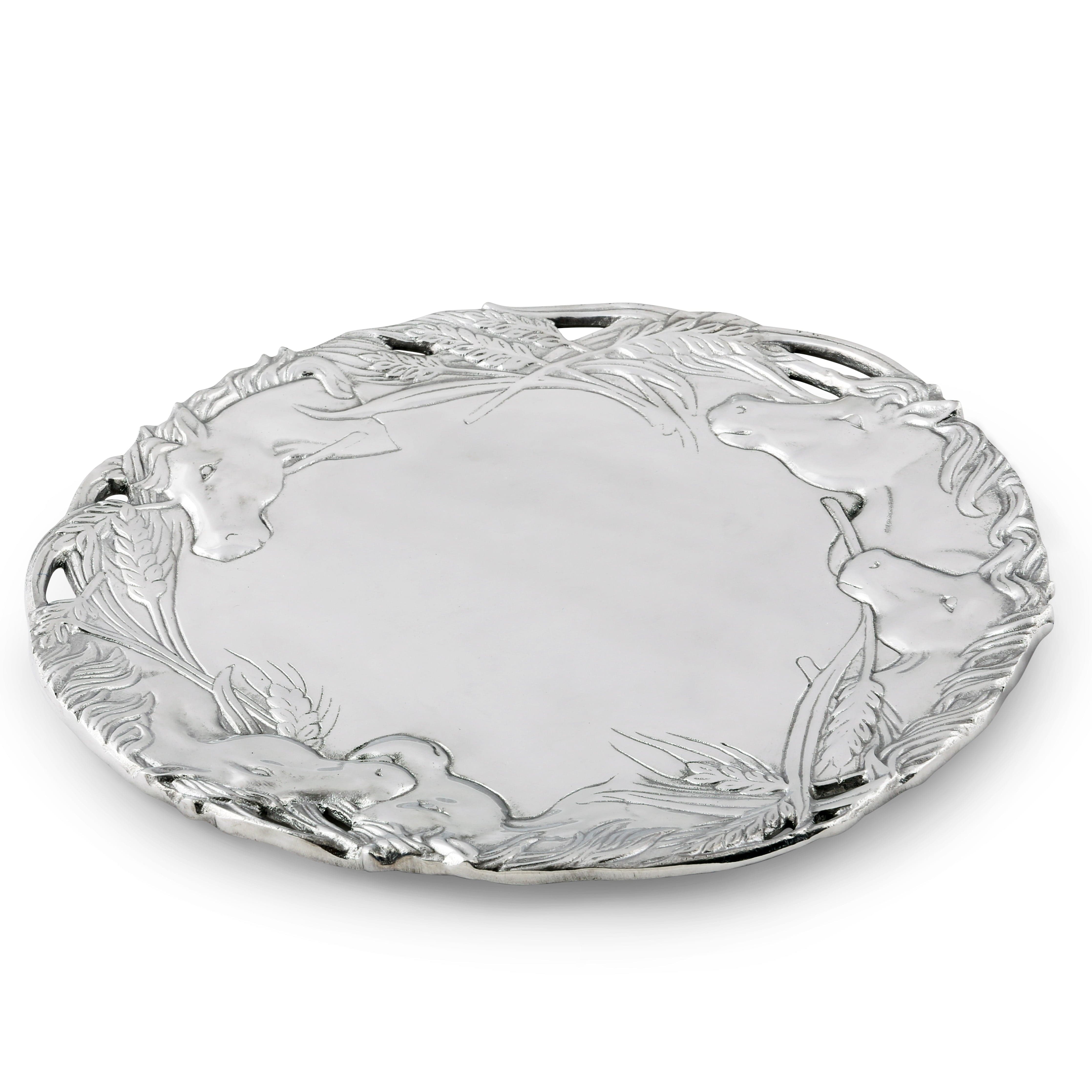 Horse Round Tray 12