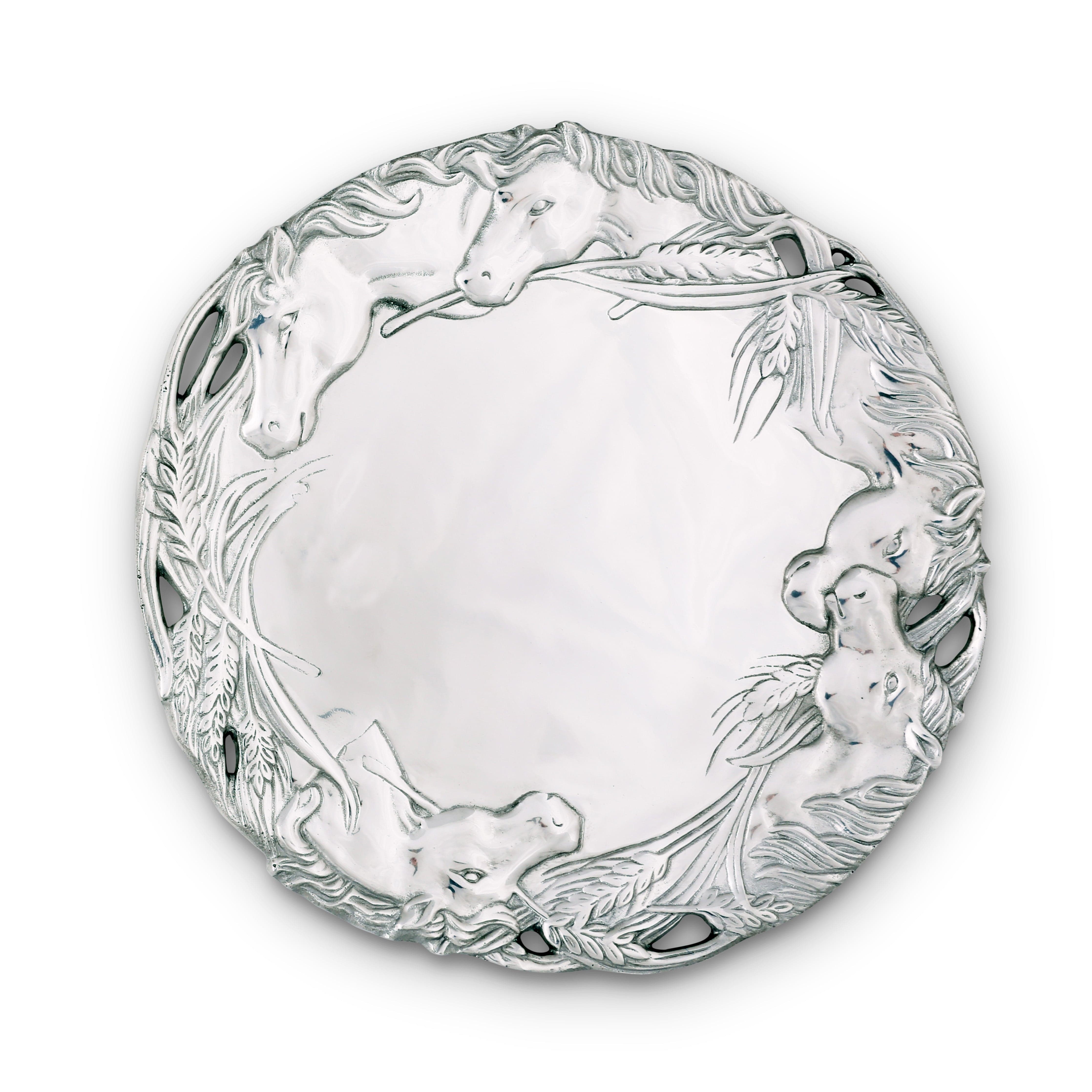 Horse Round Tray 12