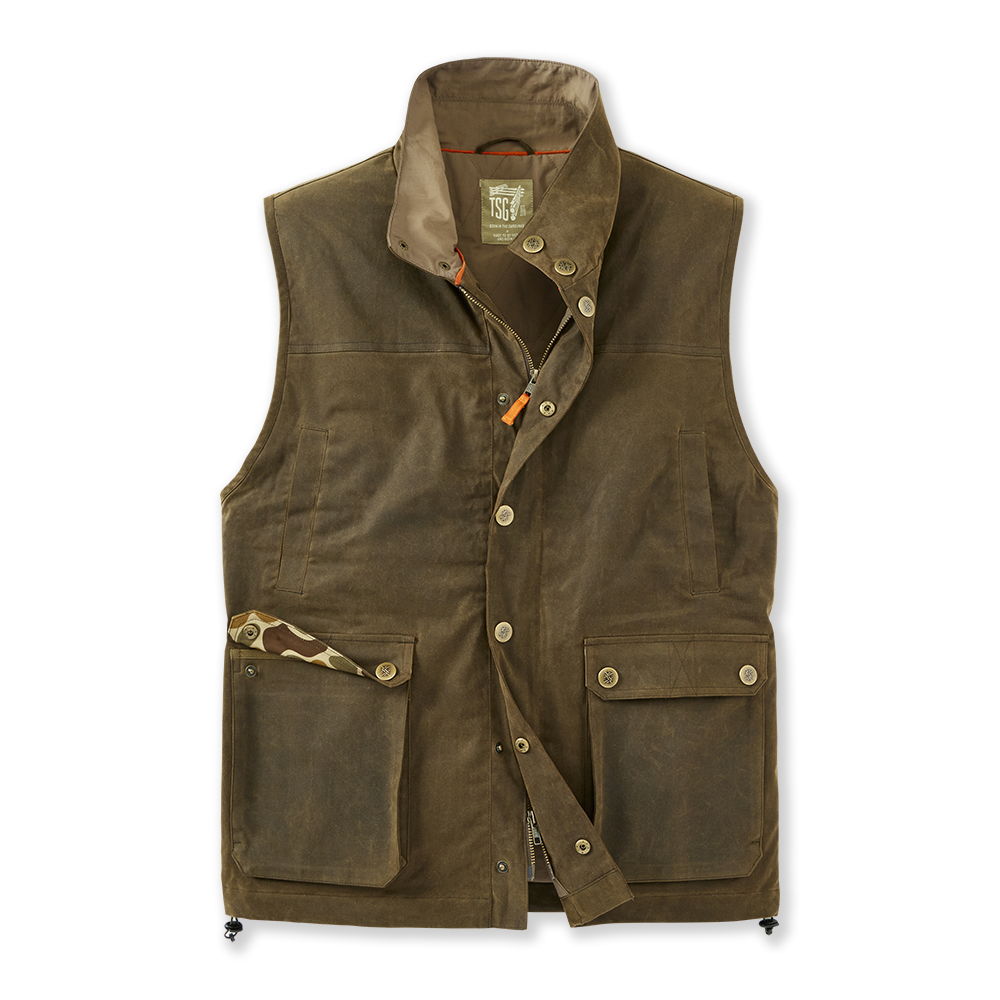 TSG Baeron Waxed Vest in Rustic Olive