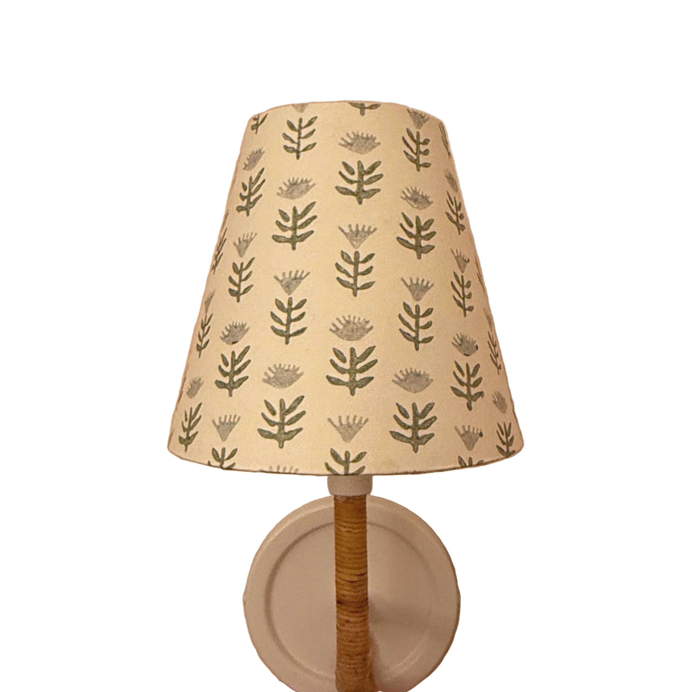 Candle Clip Sconce Shade in Block Print Floral