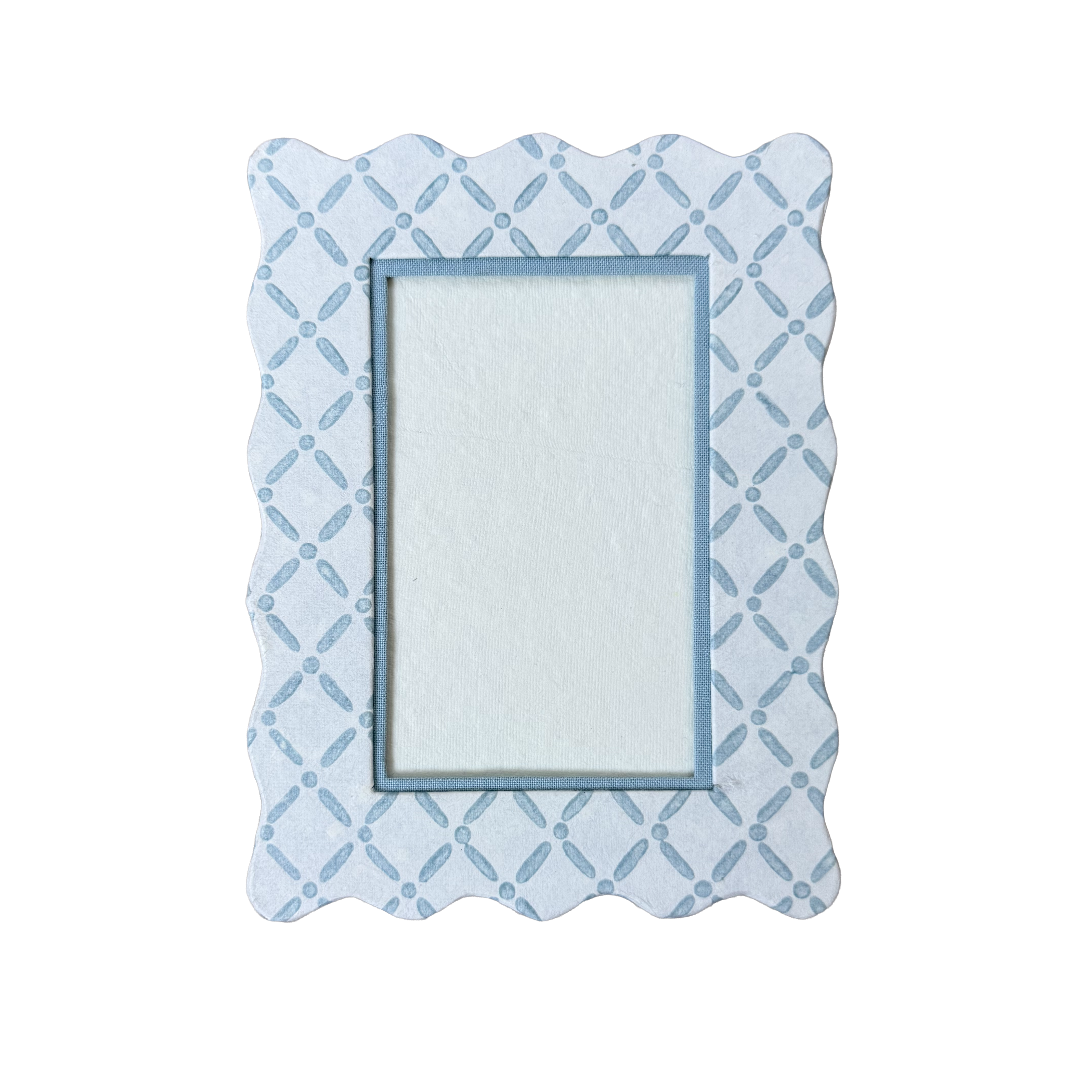 4x6 Block Printed Frame - Croix Blue