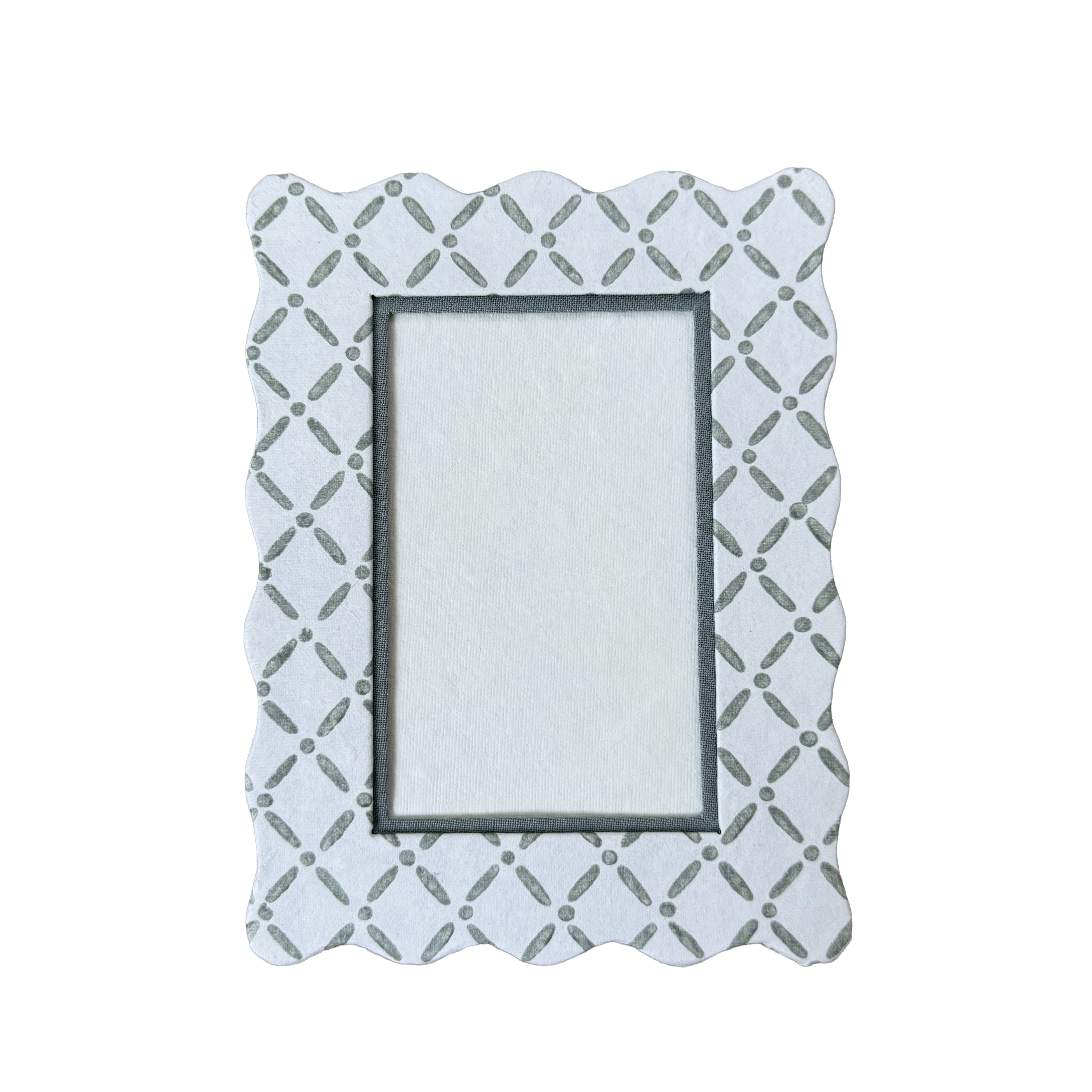 4x6 Block Printed Frame - Croix Green