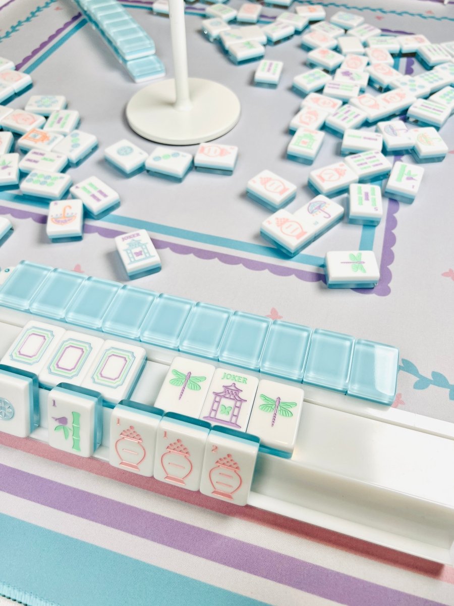 Garden Party Sky Blue Mahjong Mat