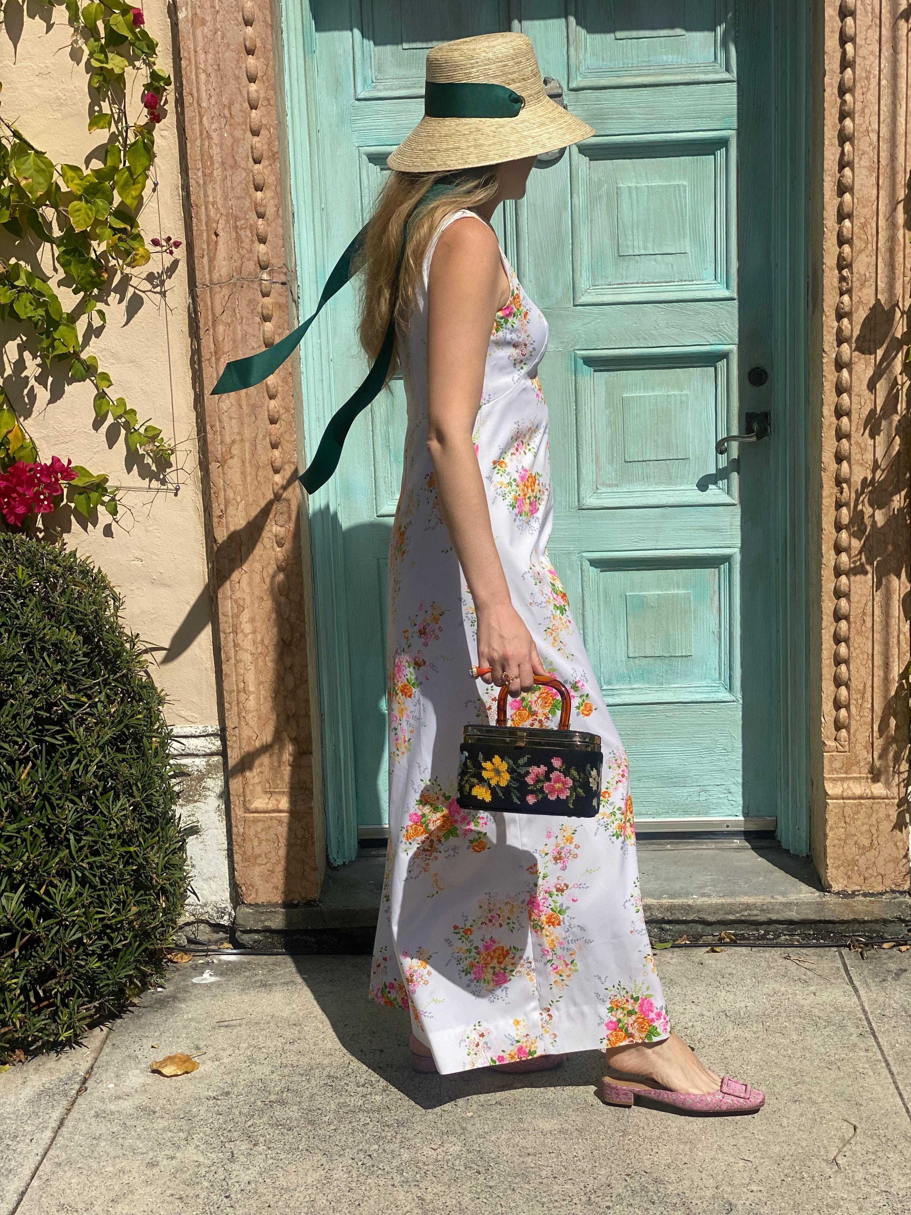 Clematis Bucket Hat - Black Wide & Short Grosgrain Ribbon