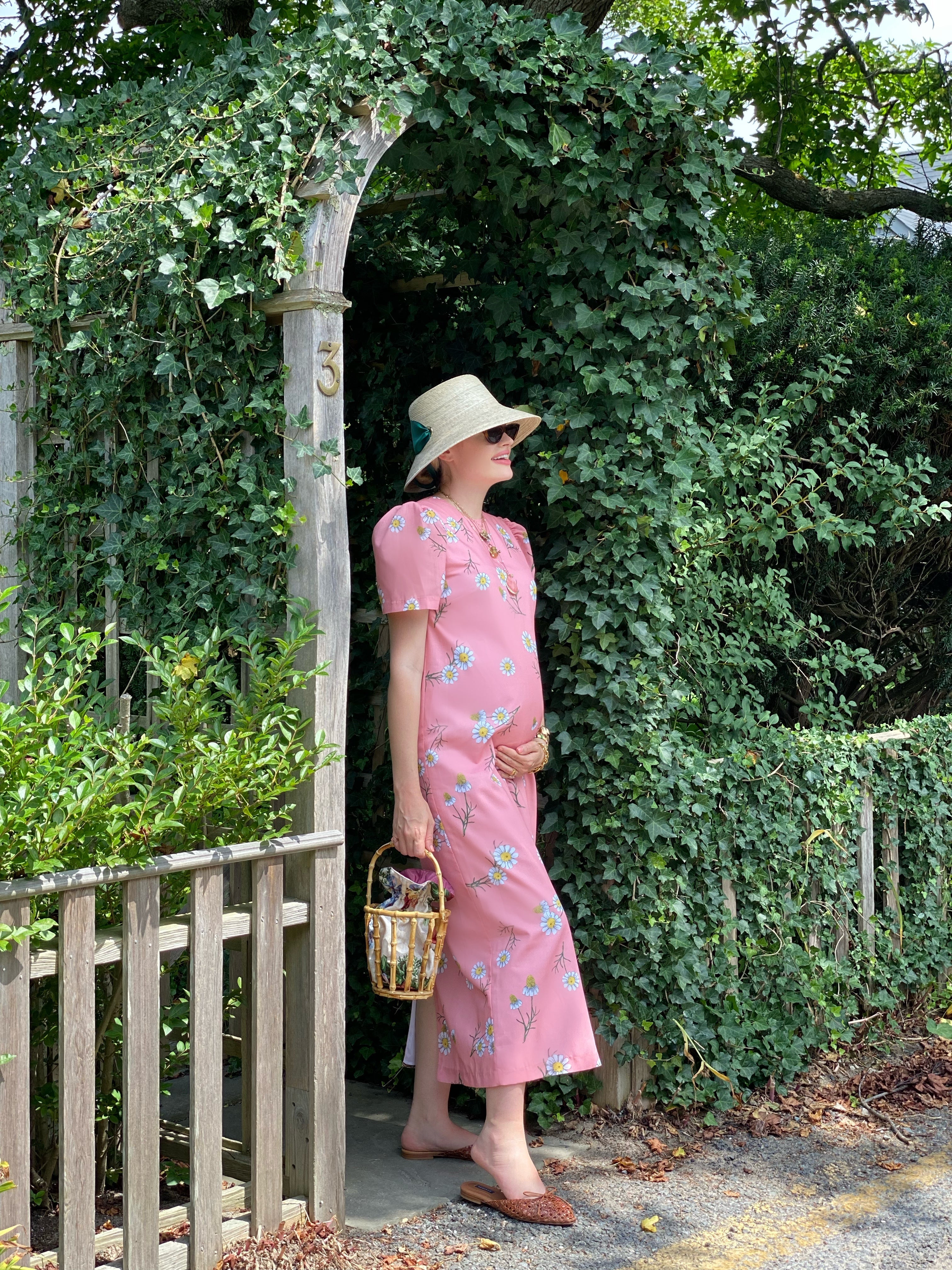 Clematis Bucket Hat - Wide & Short Navy Grosgrain Ribbon