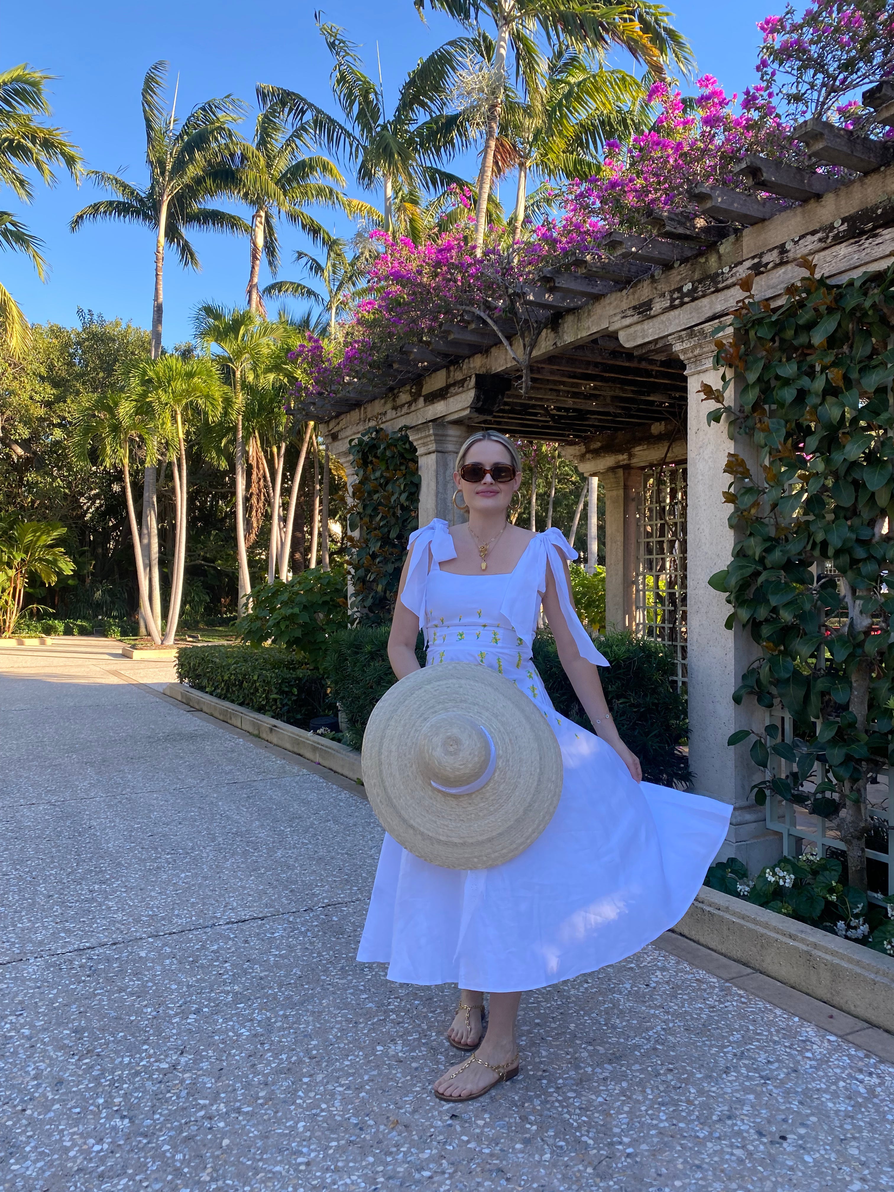 Daisy Sun Hat - Wide & Short Navy Grosgrain Ribbon