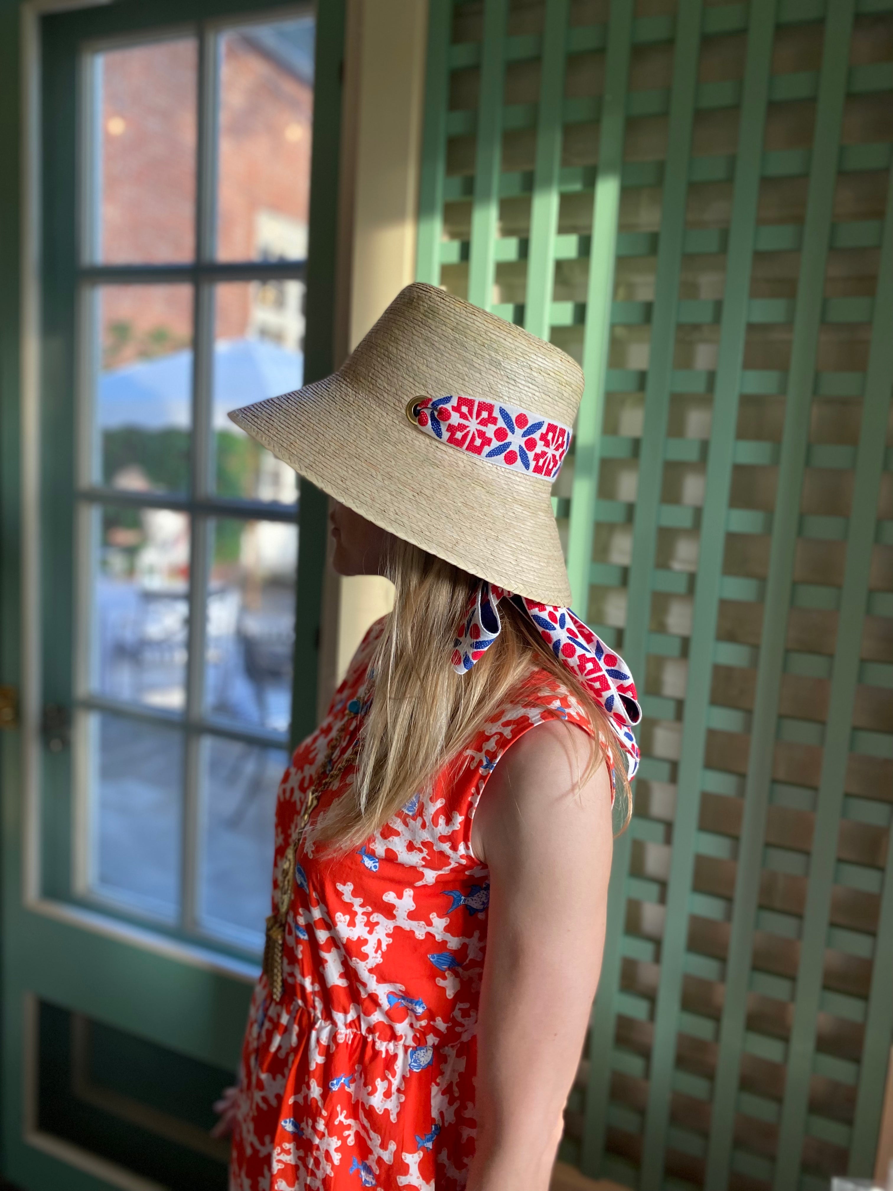 Clematis Bucket Hat - Black Wide & Short Grosgrain Ribbon