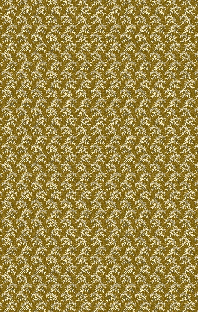 Patterned fabric with small white floral design on a green background