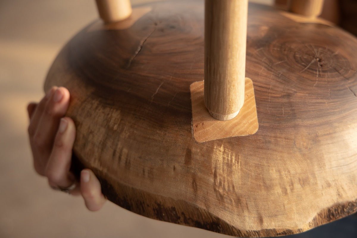 Live Edge Round Side Table | Fossil Table