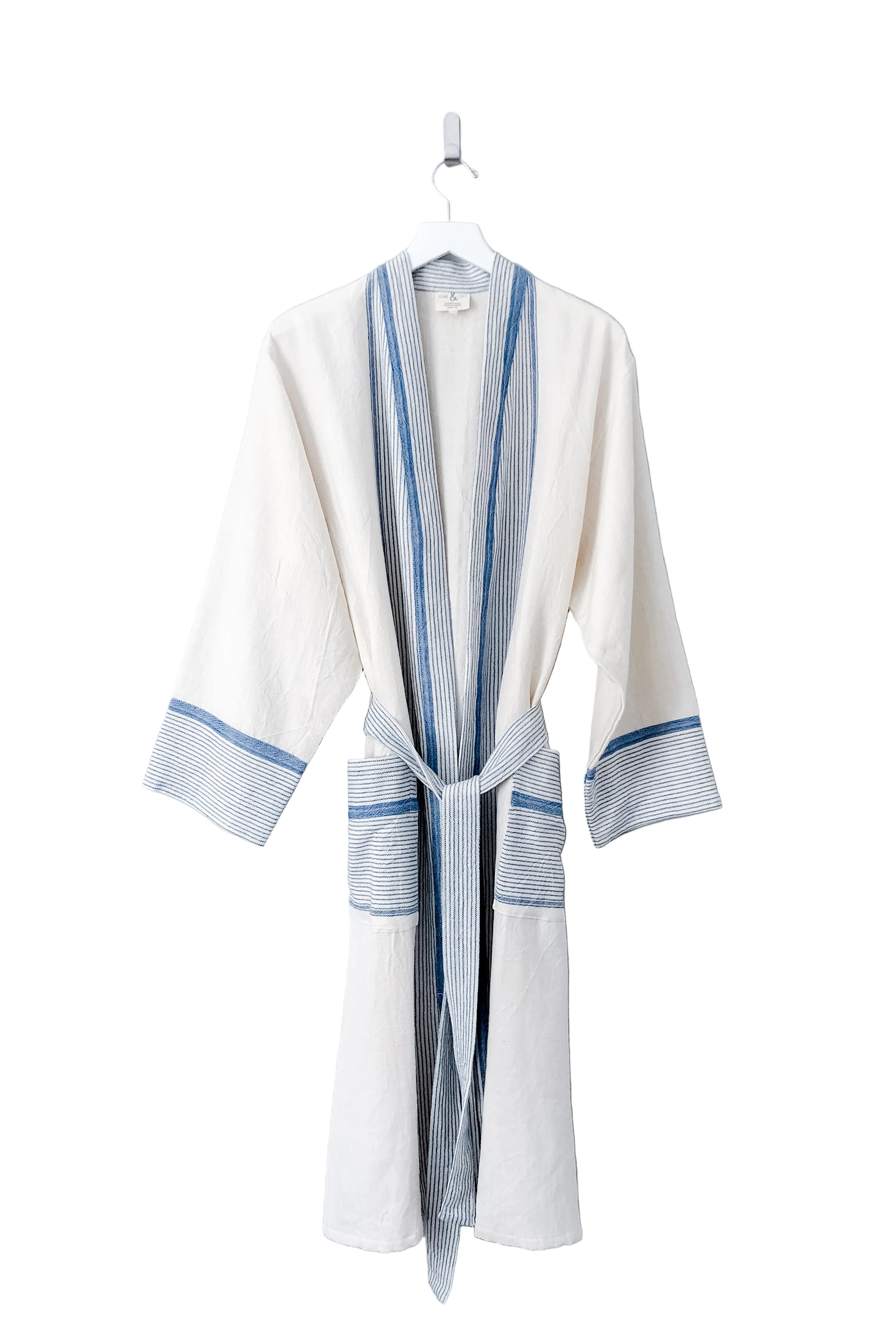Ivory Blue Tribeca Long Bathrobe